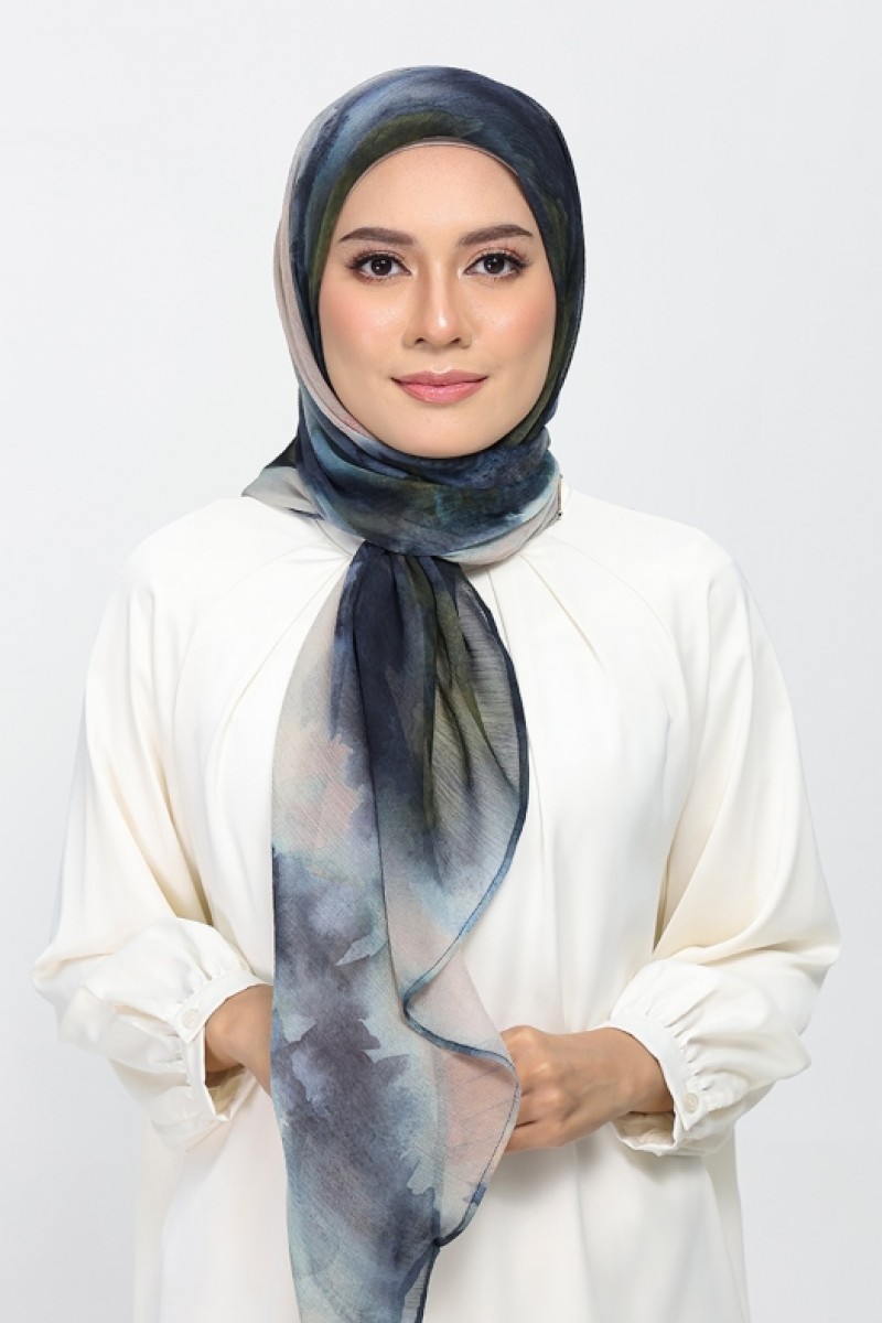 Autumn Mist - Printed Plus Crinkled Chiffon