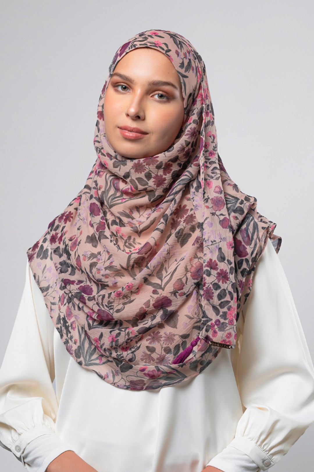 Berry Whisper - Printed Plus Crinkled Chiffon
