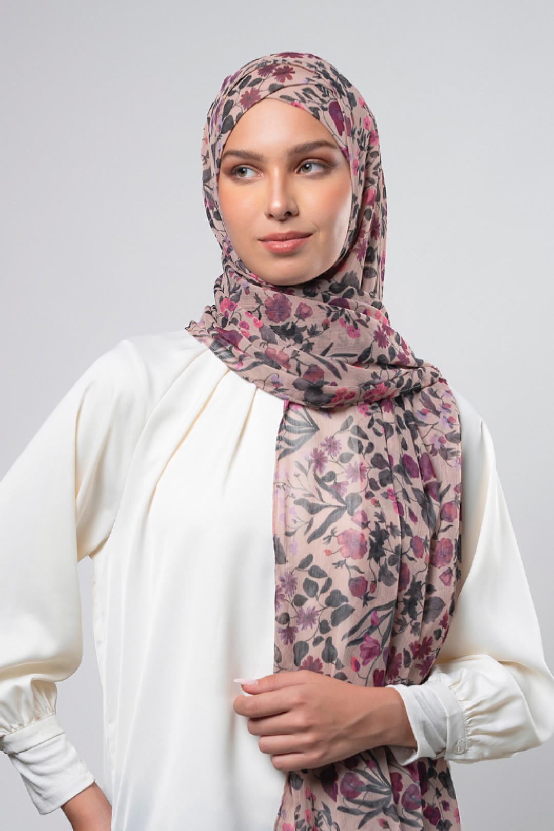 Berry Whisper - Printed Plus Crinkled Chiffon
