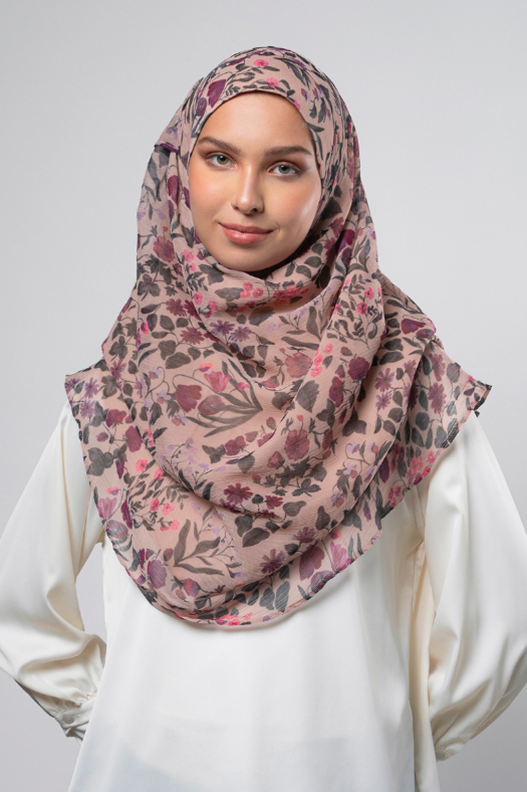 Berry Whisper - Printed Plus Crinkled Chiffon