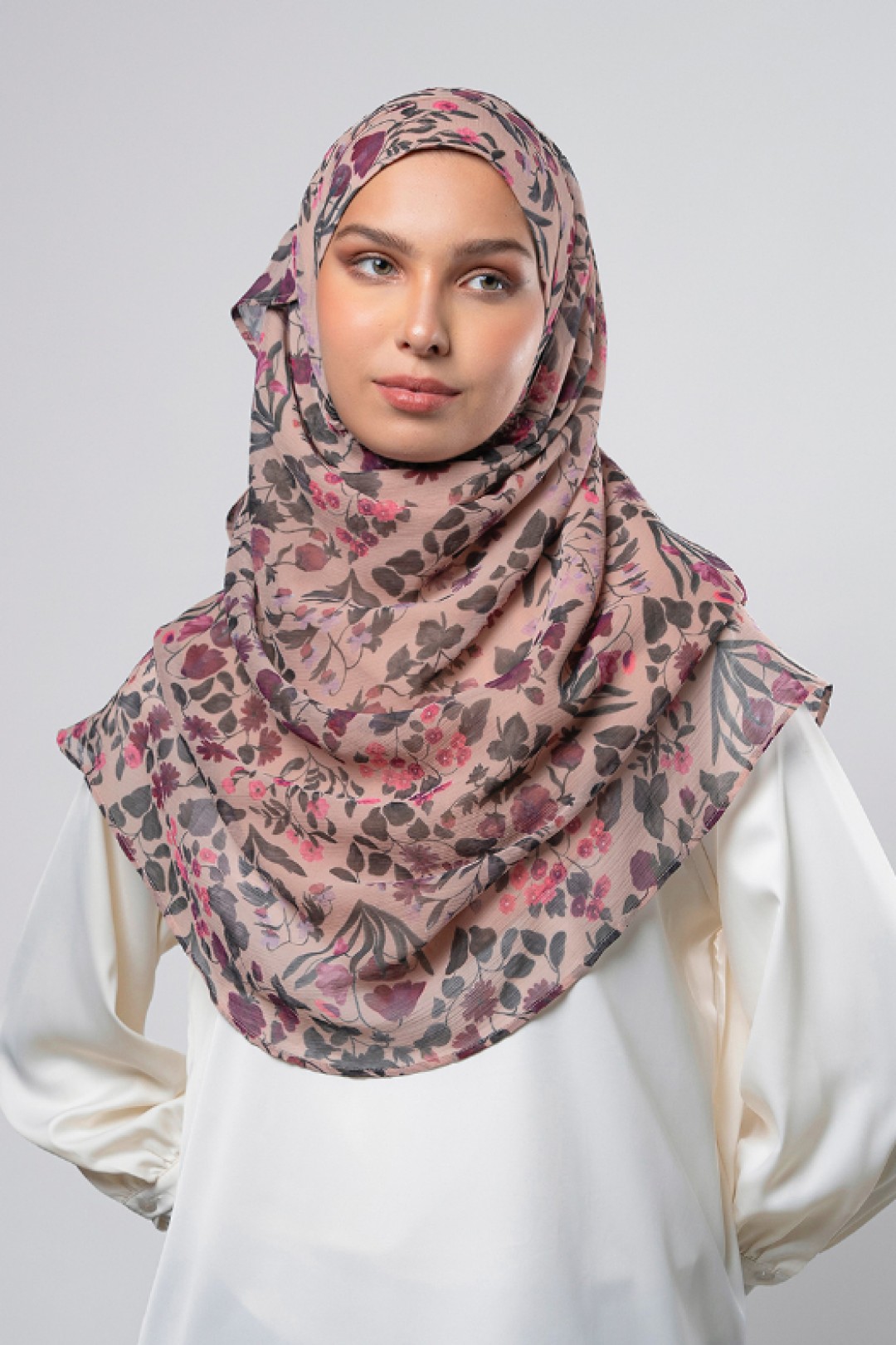 Berry Whisper - Printed Plus Crinkled Chiffon