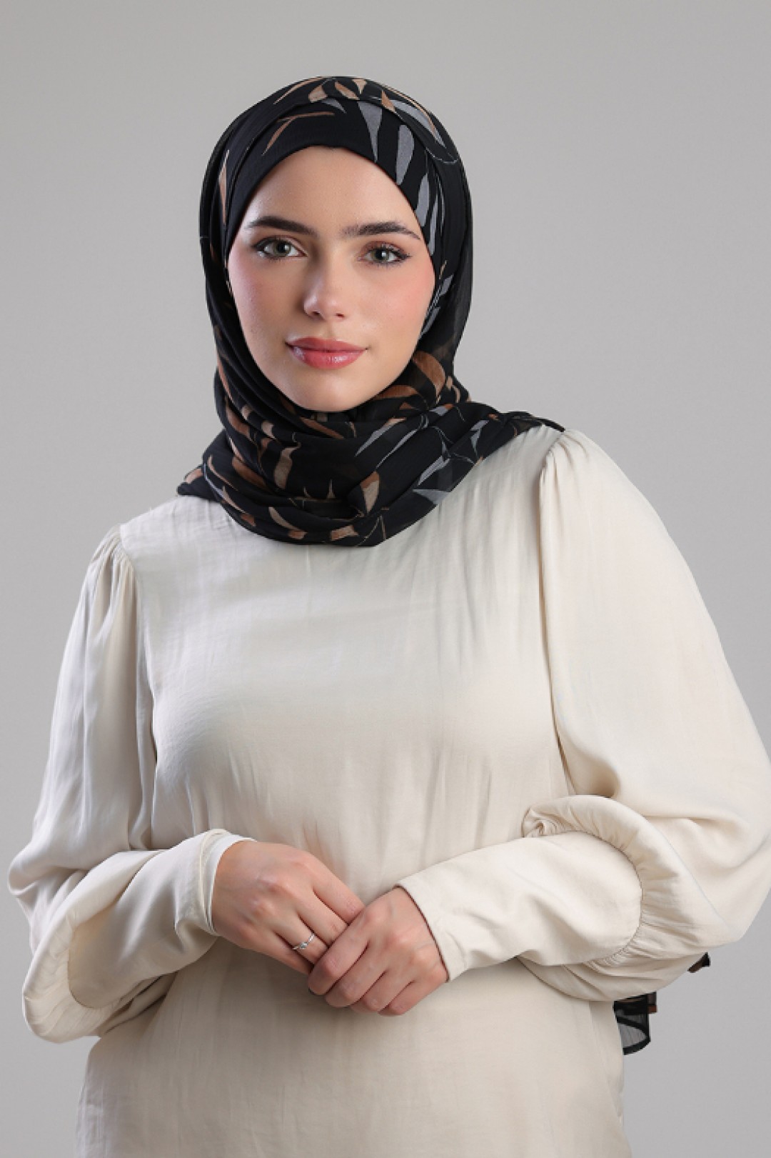 Black Jungle - Printed Plus Crinkled Chiffon
