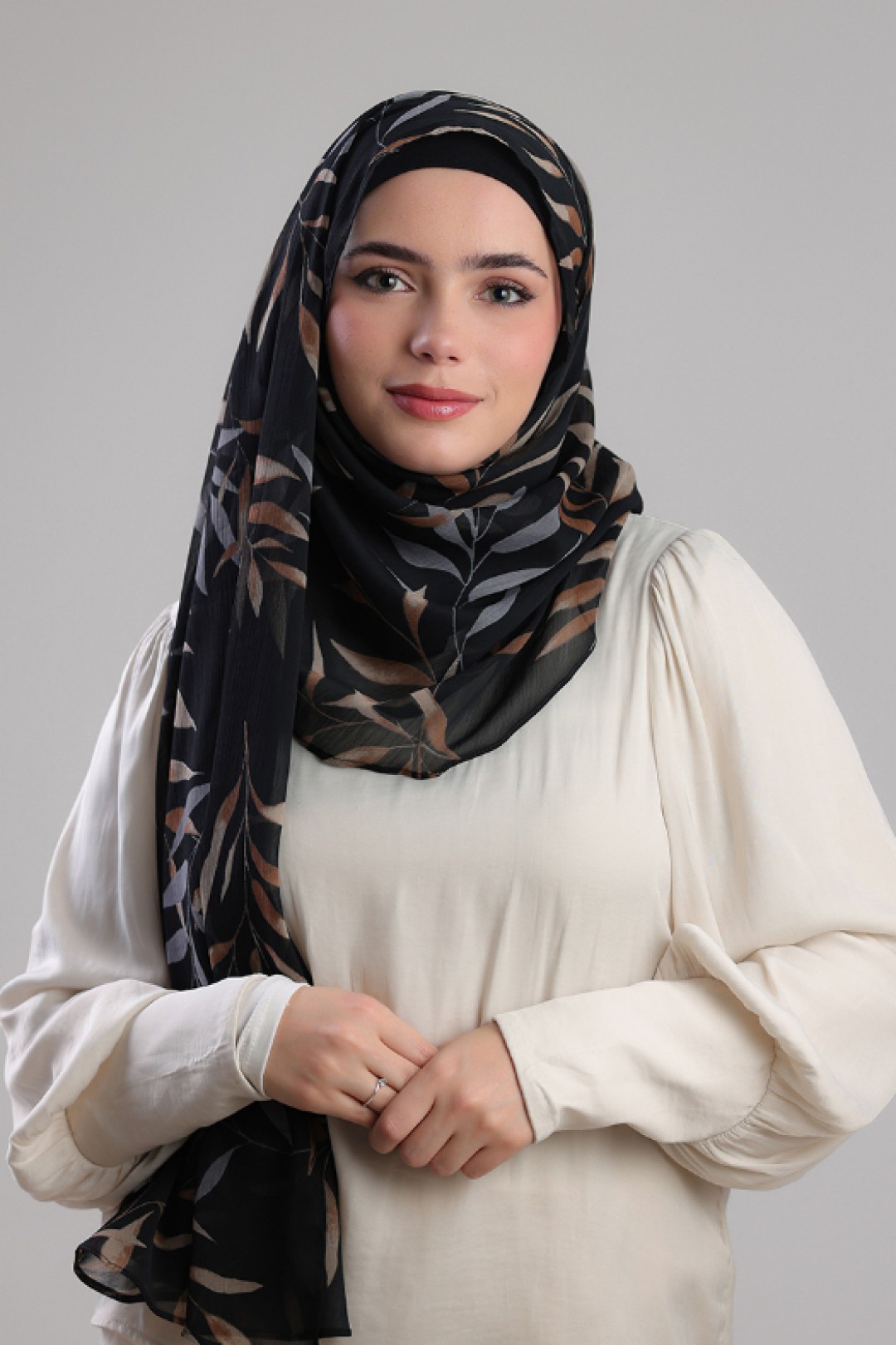 Black Jungle - Printed Plus Crinkled Chiffon
