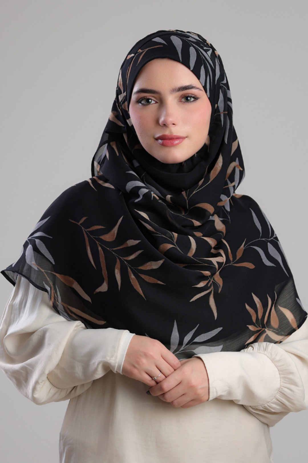 Black Jungle - Printed Plus Crinkled Chiffon