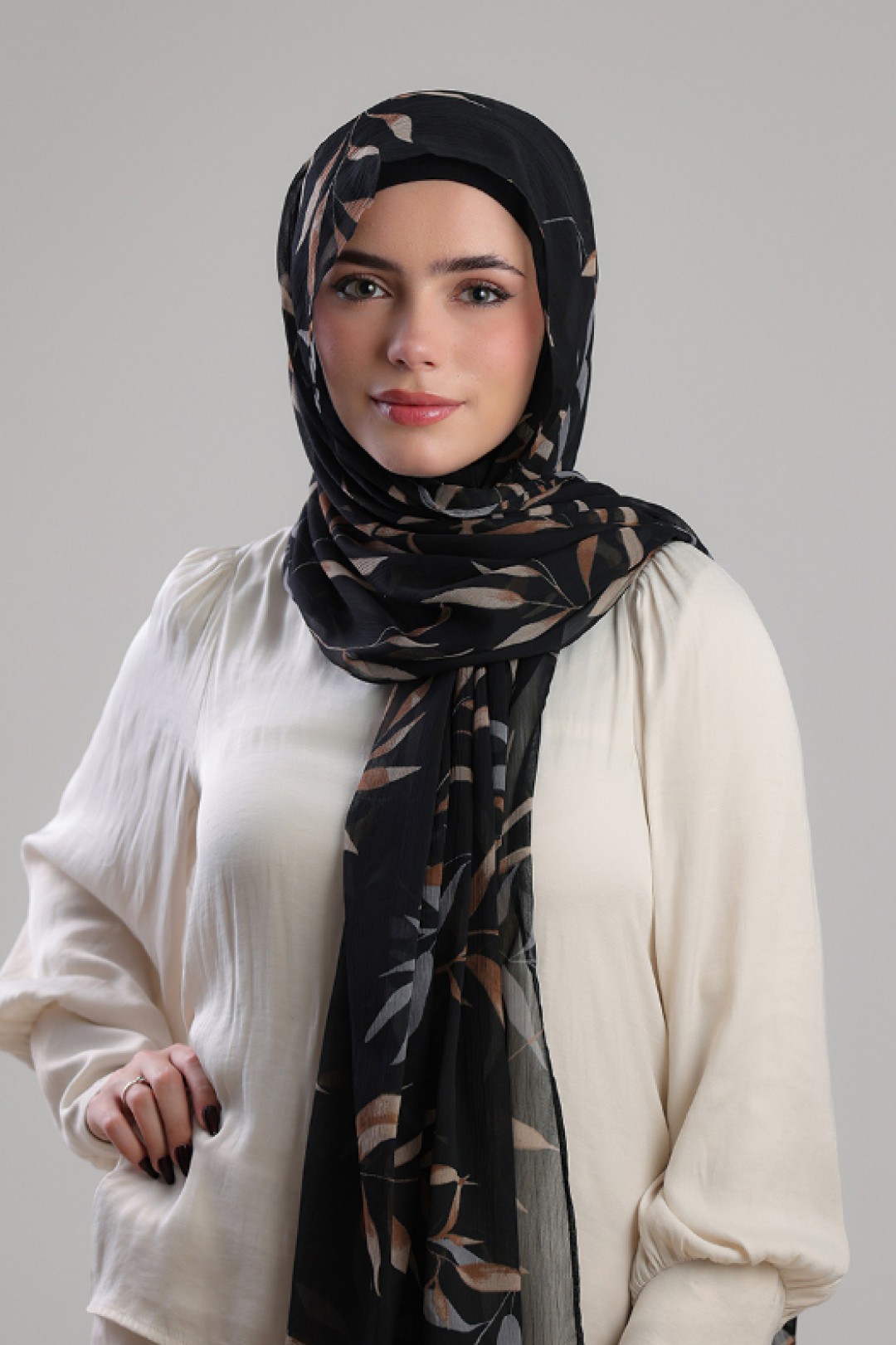 Black Jungle - Printed Plus Crinkled Chiffon