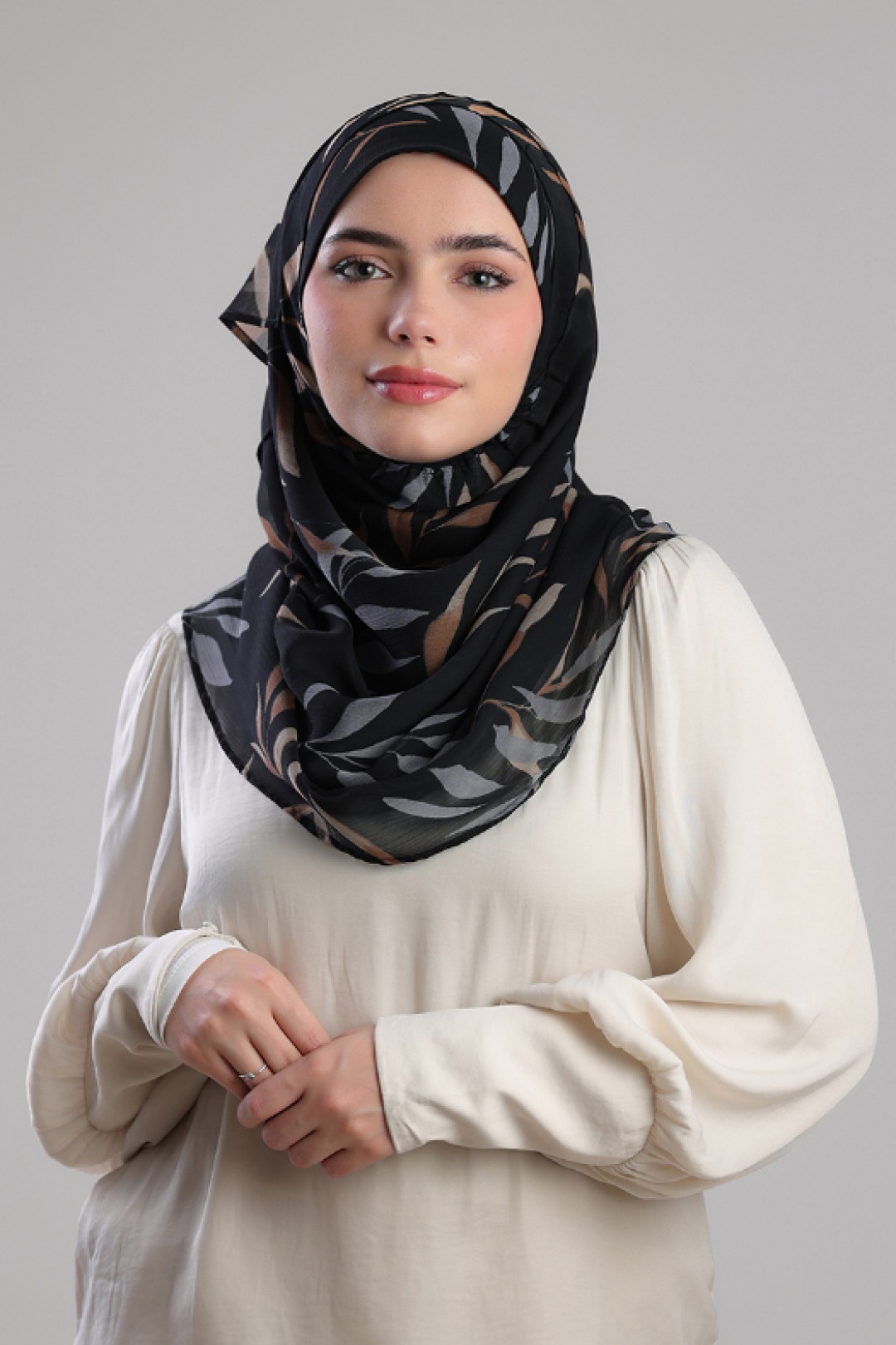 Black Jungle - Printed Plus Crinkled Chiffon