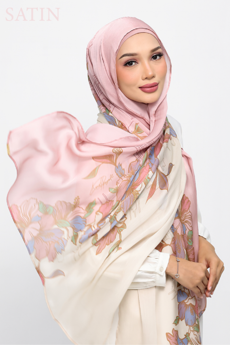 Blossoms Over KL - Printed Plus Crinkled Satin Chiffon