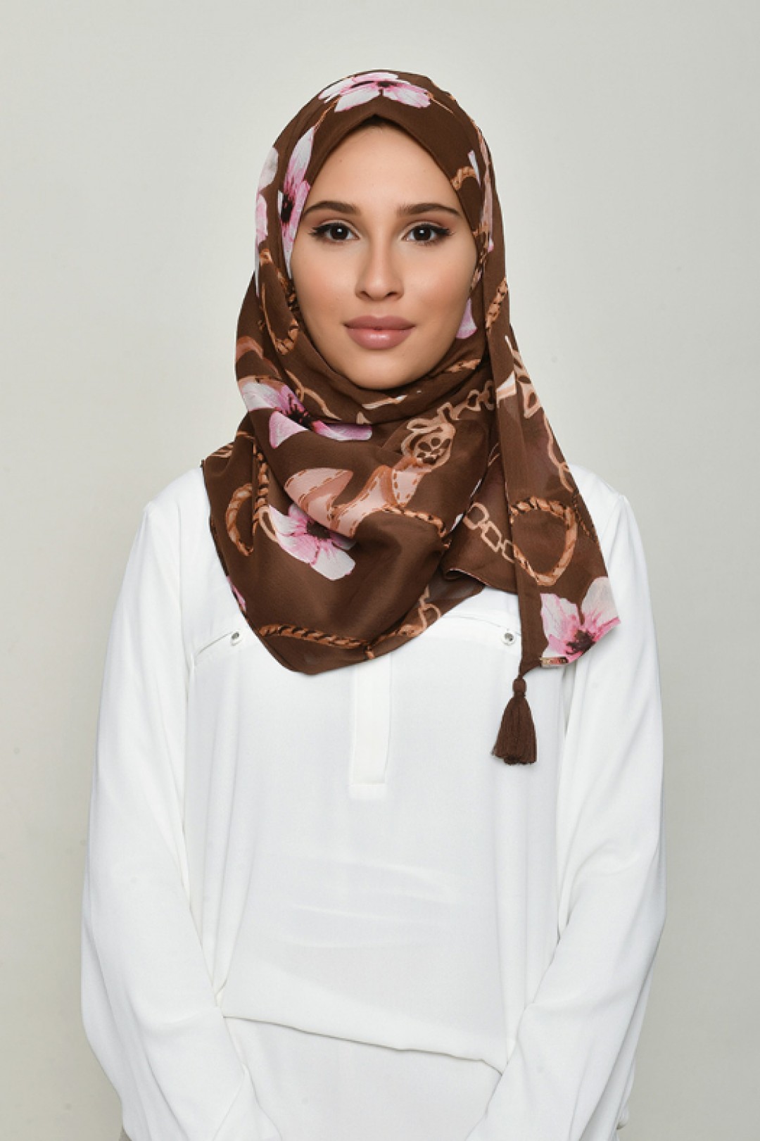 Blossom Brown - Printed Crinkled Chiffon