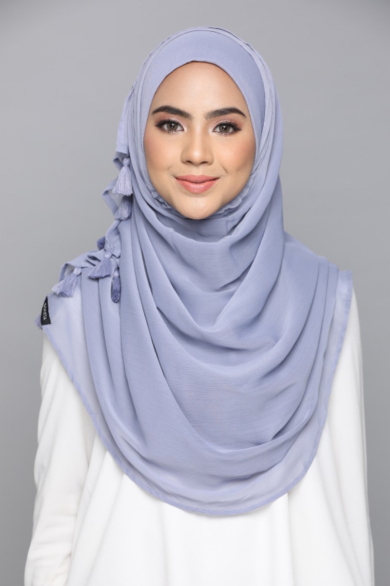 Blue Granite - Plain Smooth Chiffon