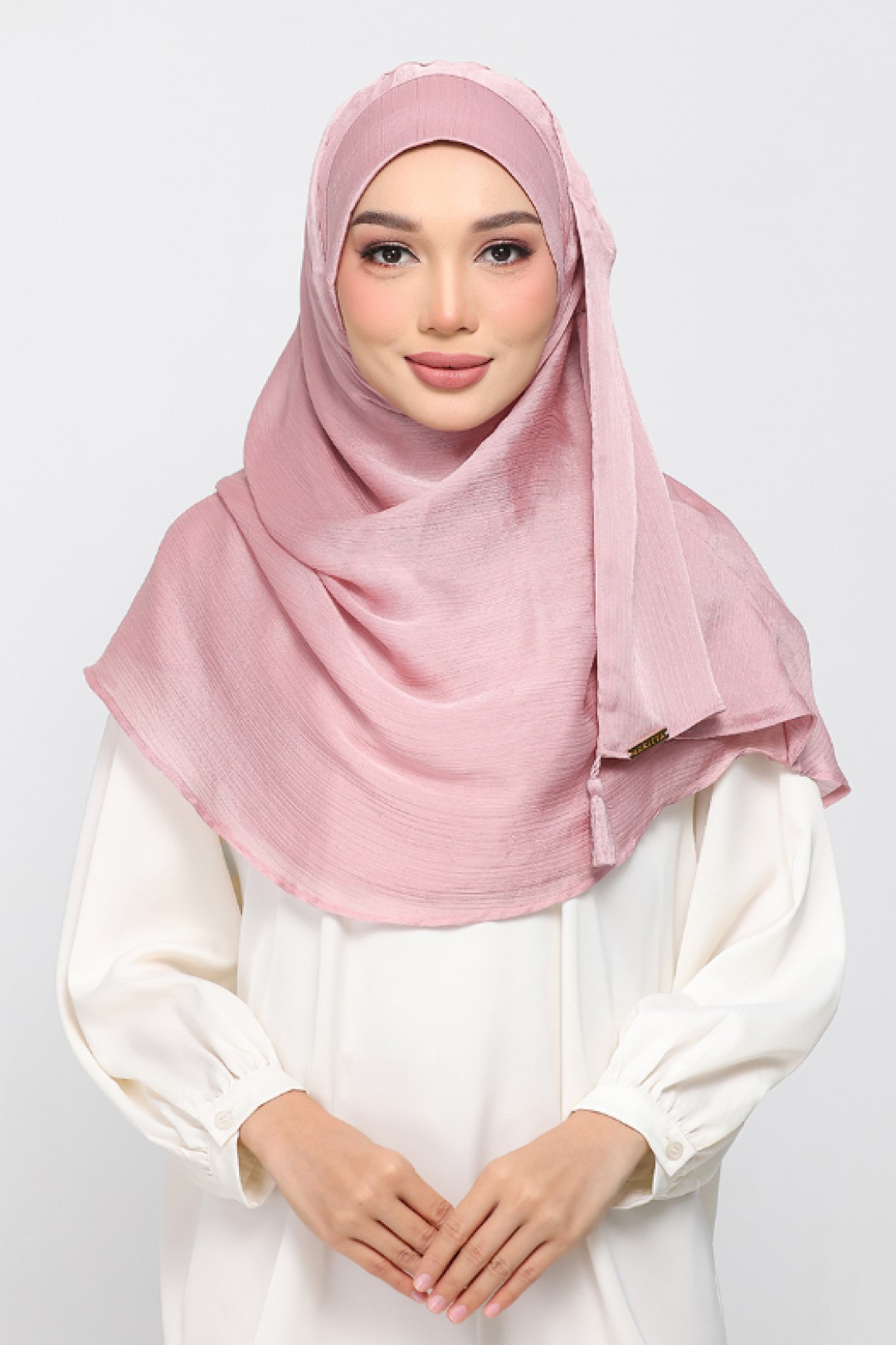 Blush Pink - Plain Crinkled Satin