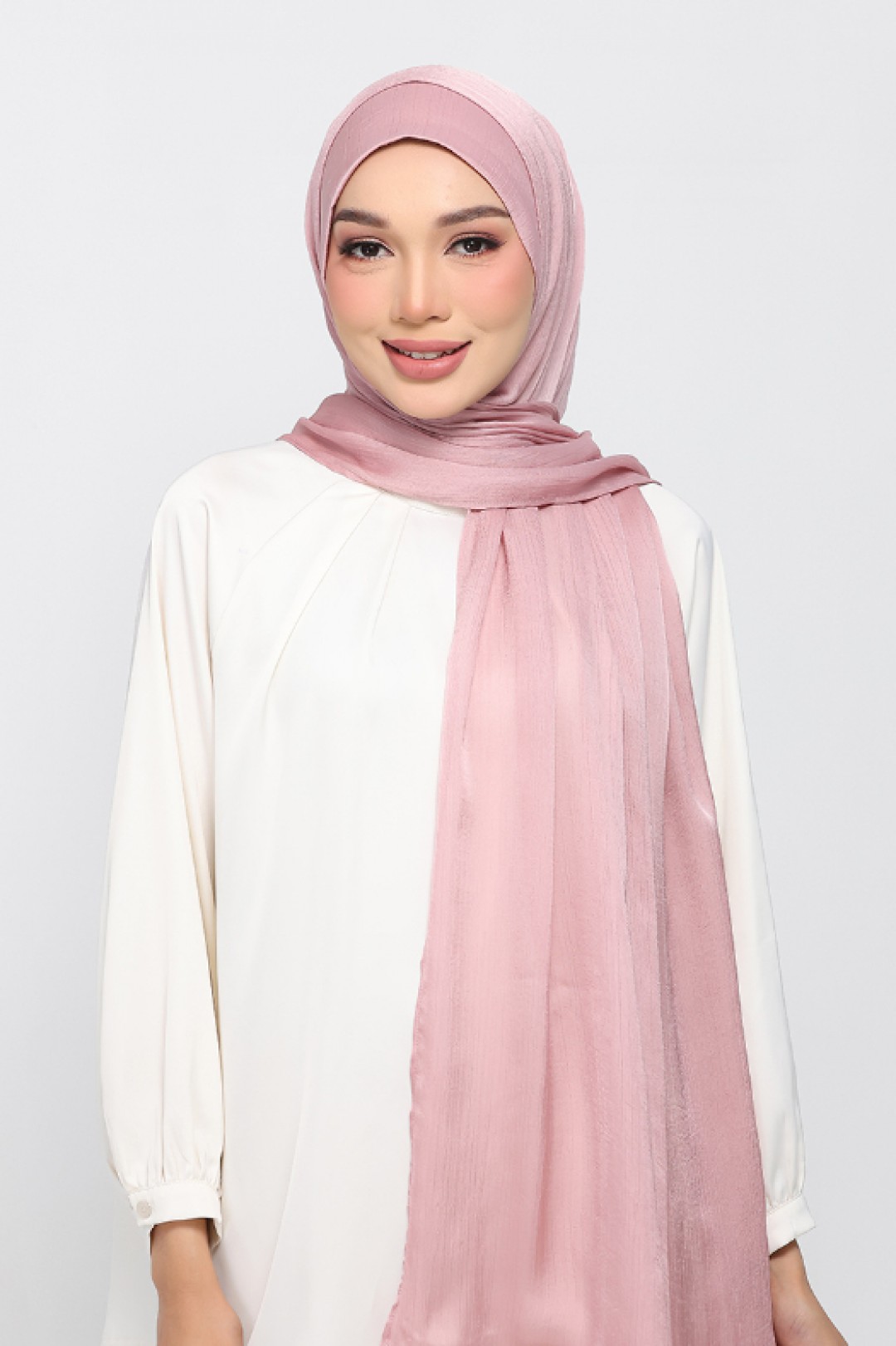 Blush Pink - Plain Crinkled Satin