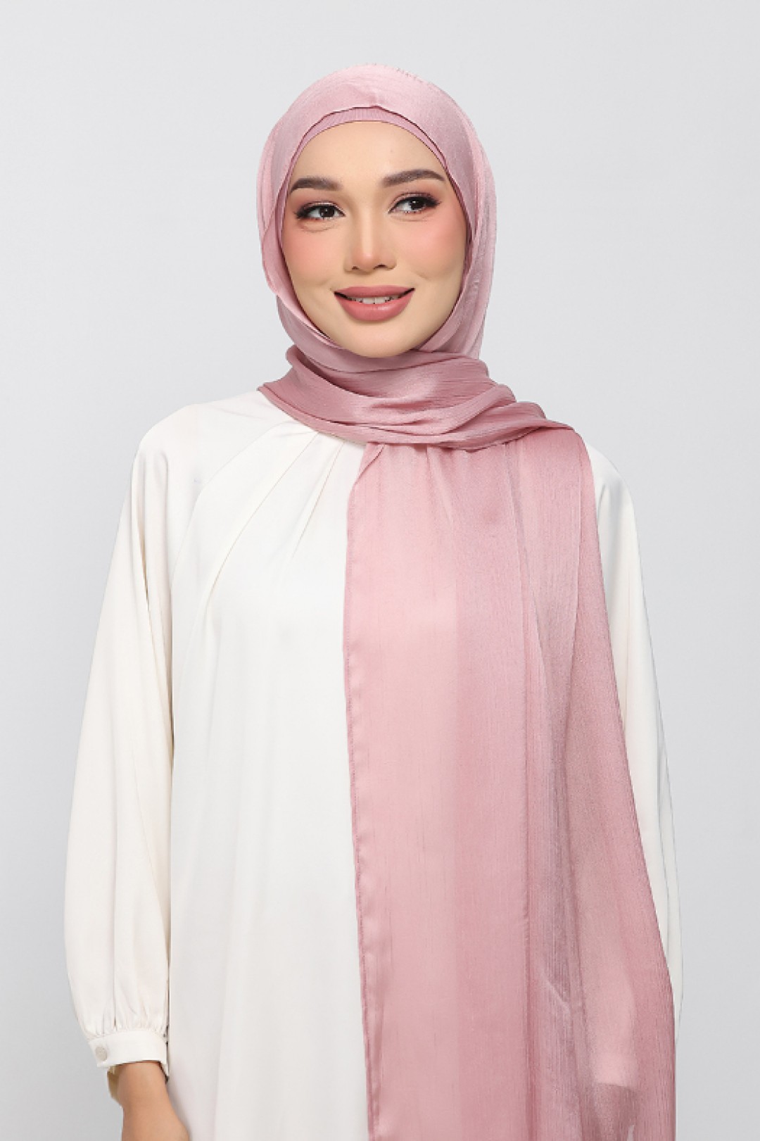 Blush Pink - Plain Crinkled Satin