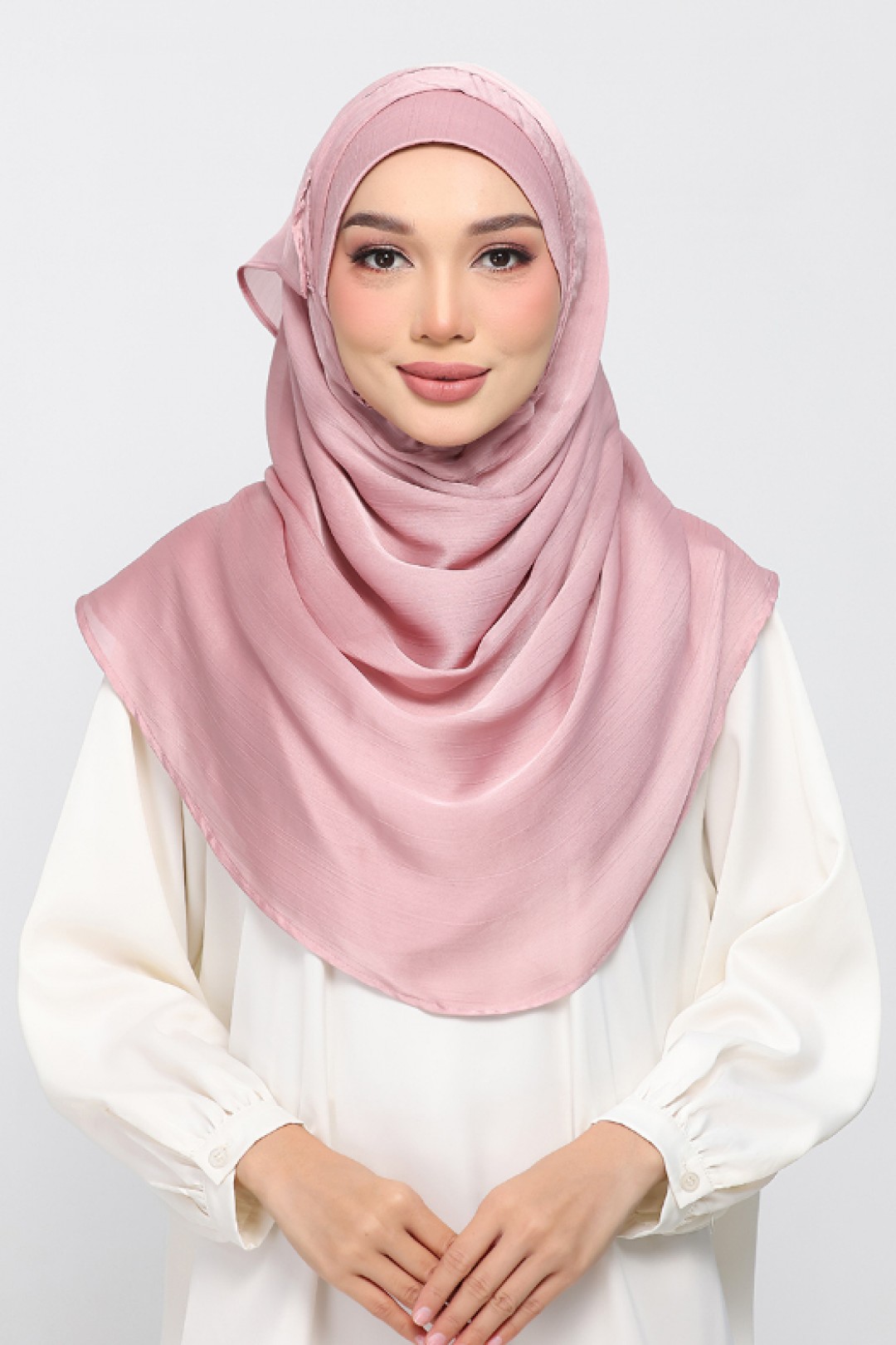 Blush Pink - Plain Crinkled Satin