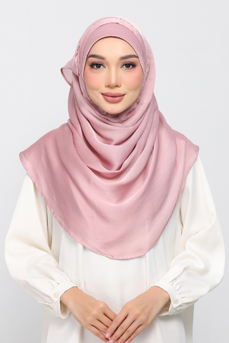 Blush Pink - Plain Crinkled Satin