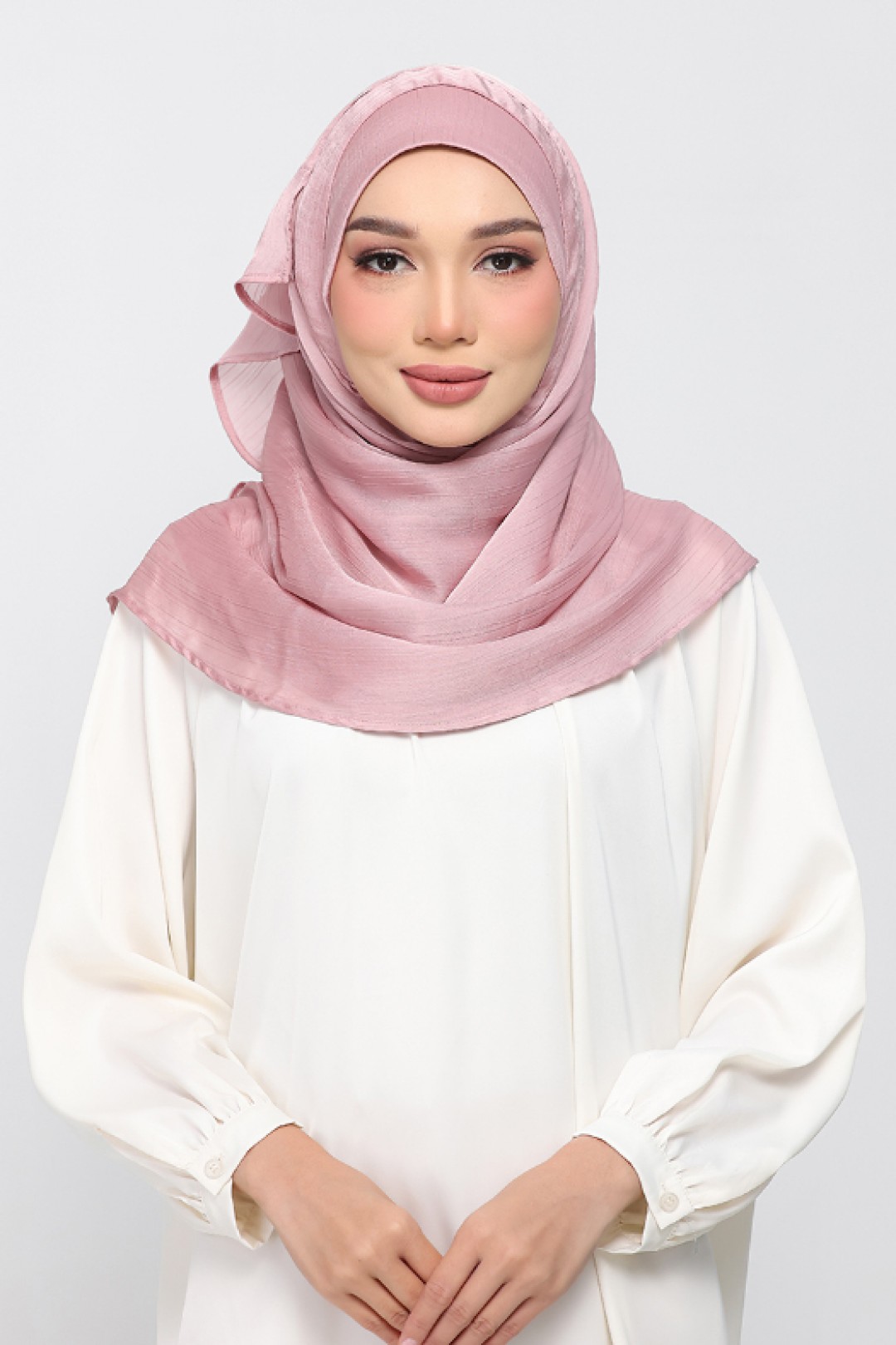 Blush Pink - Plain Crinkled Satin