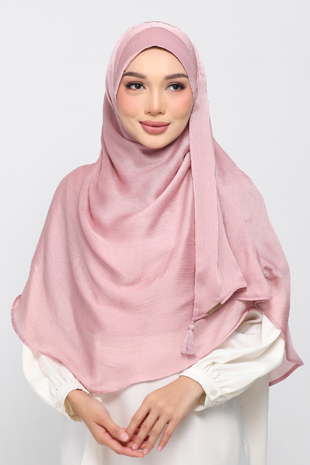 Blush Pink - Plain Crinkled Satin
