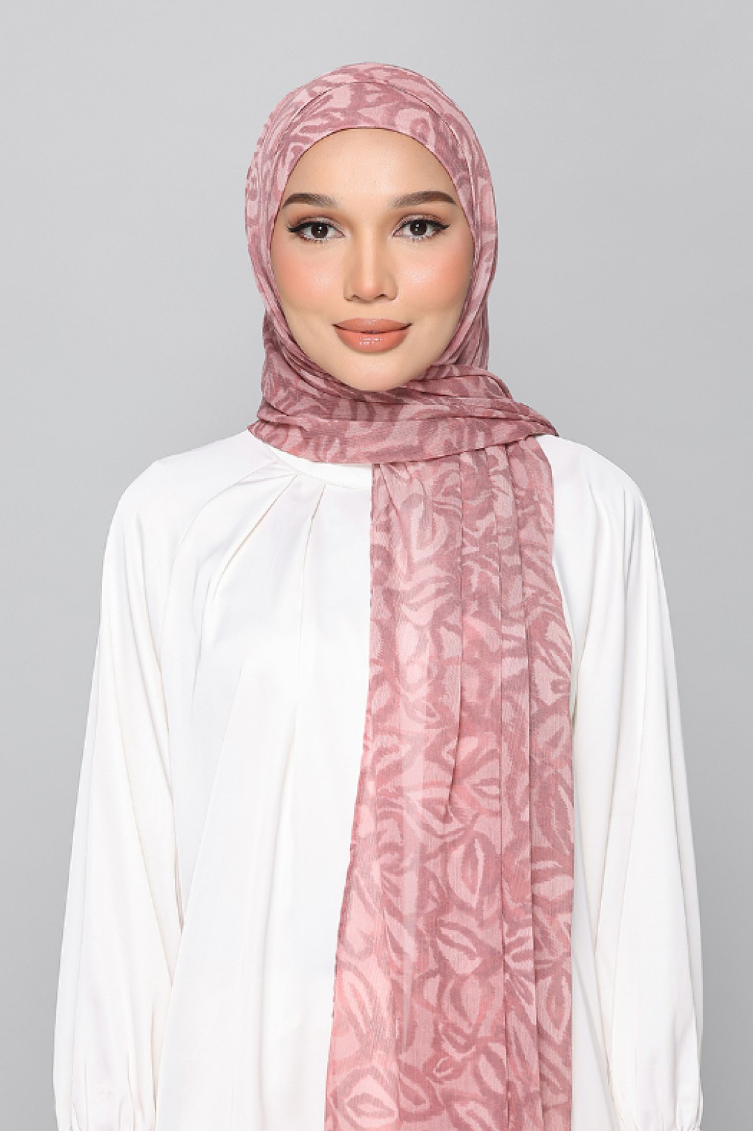Blushwood Leaf - Printed Plus Crinkled Chiffon