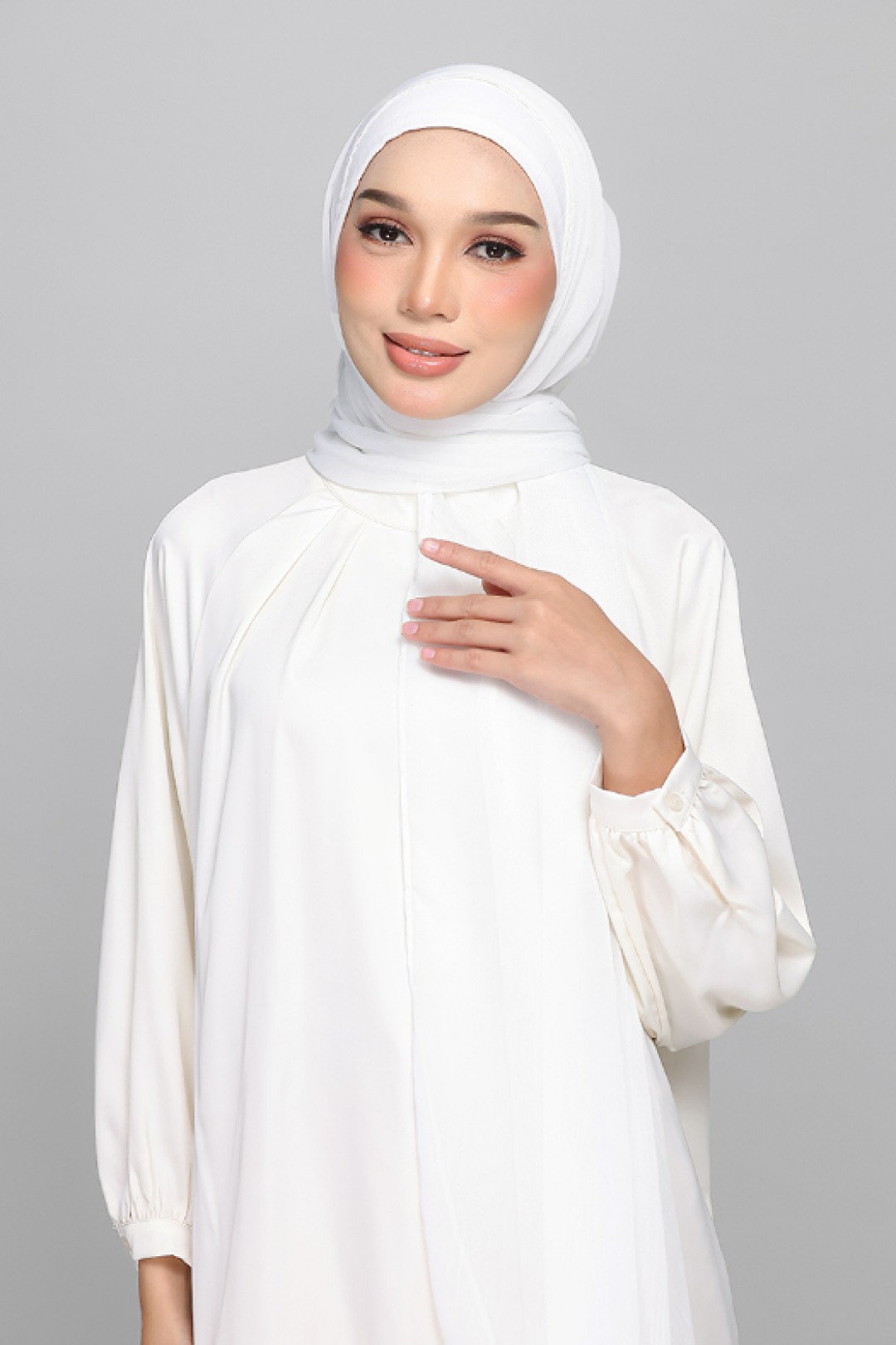 Bright White - BASICS Plain Lite Chiffon