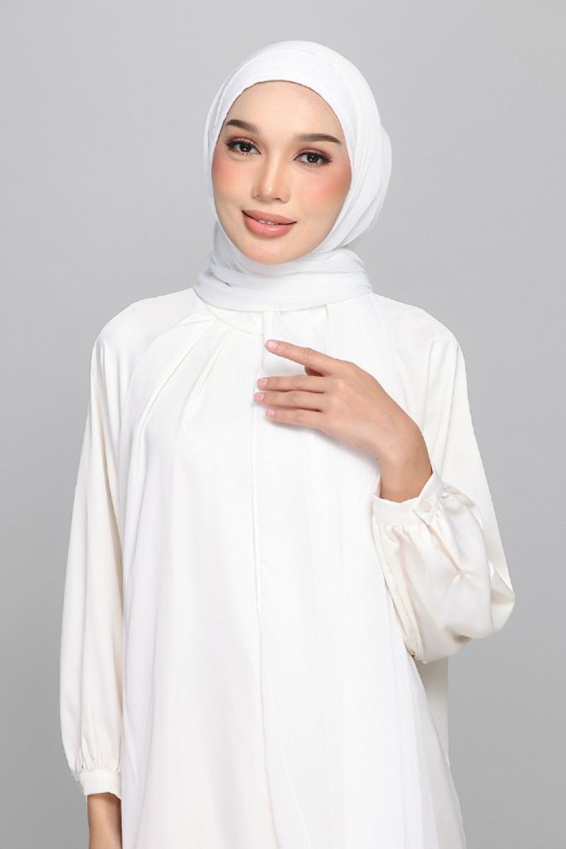 Bright White - BASICS Plain Lite Chiffon