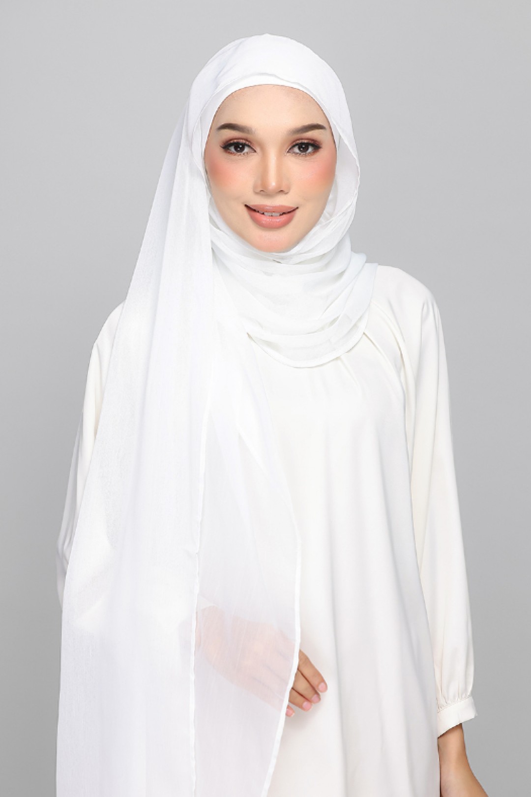 Bright White - BASICS Plain Lite Chiffon