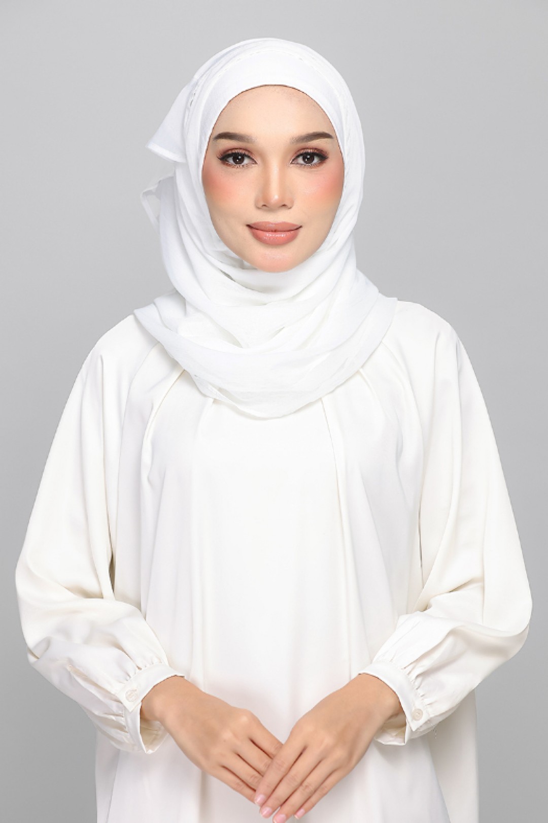 Bright White - BASICS Plain Lite Chiffon