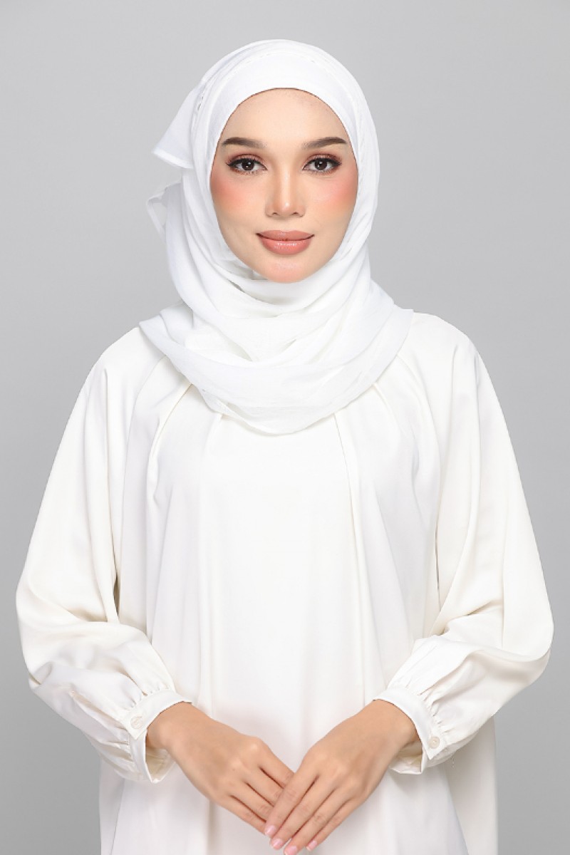 Bright White - BASICS Plain Lite Chiffon