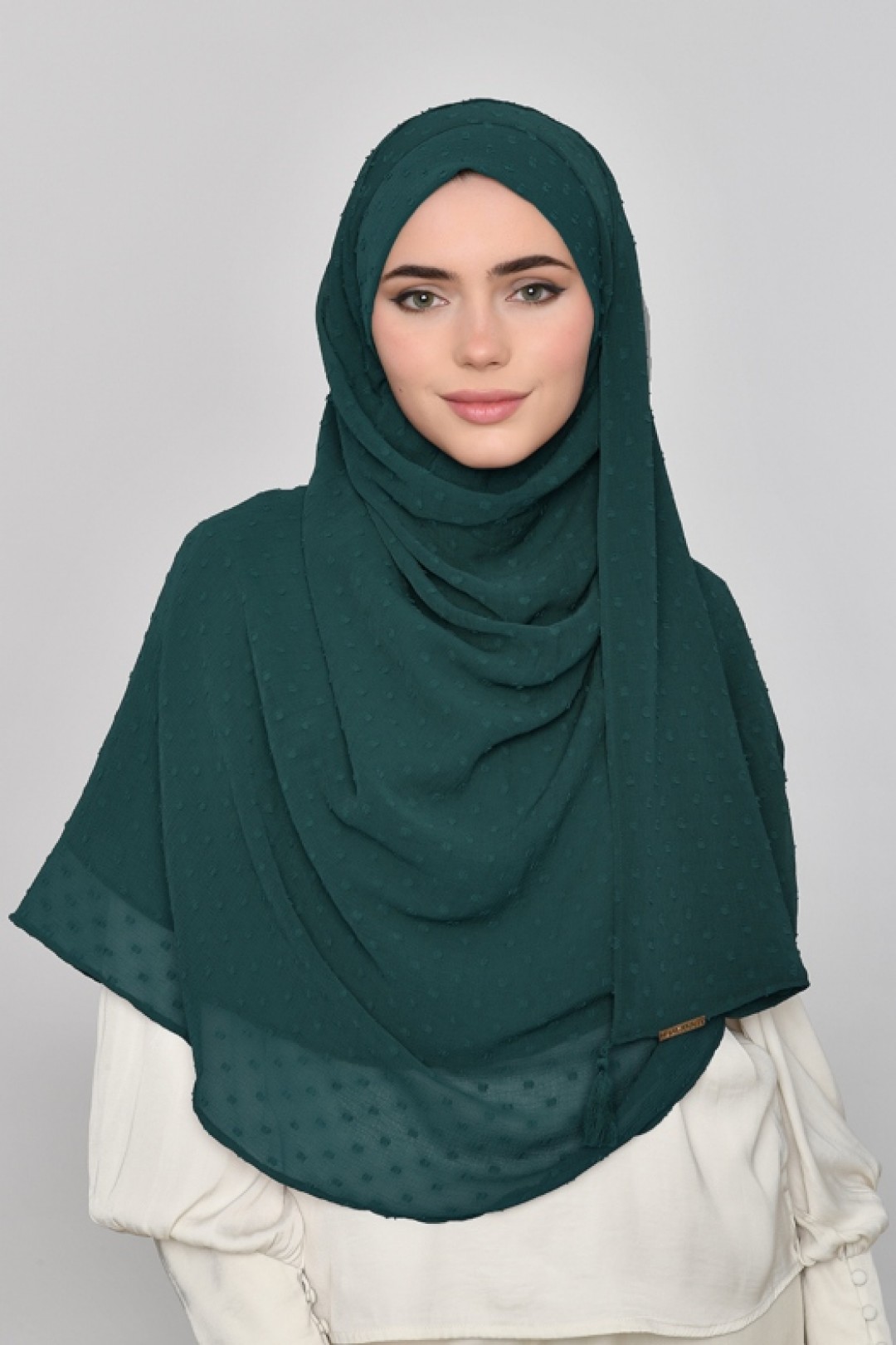 Emerald - Plain Mosaic Butti Chiffon