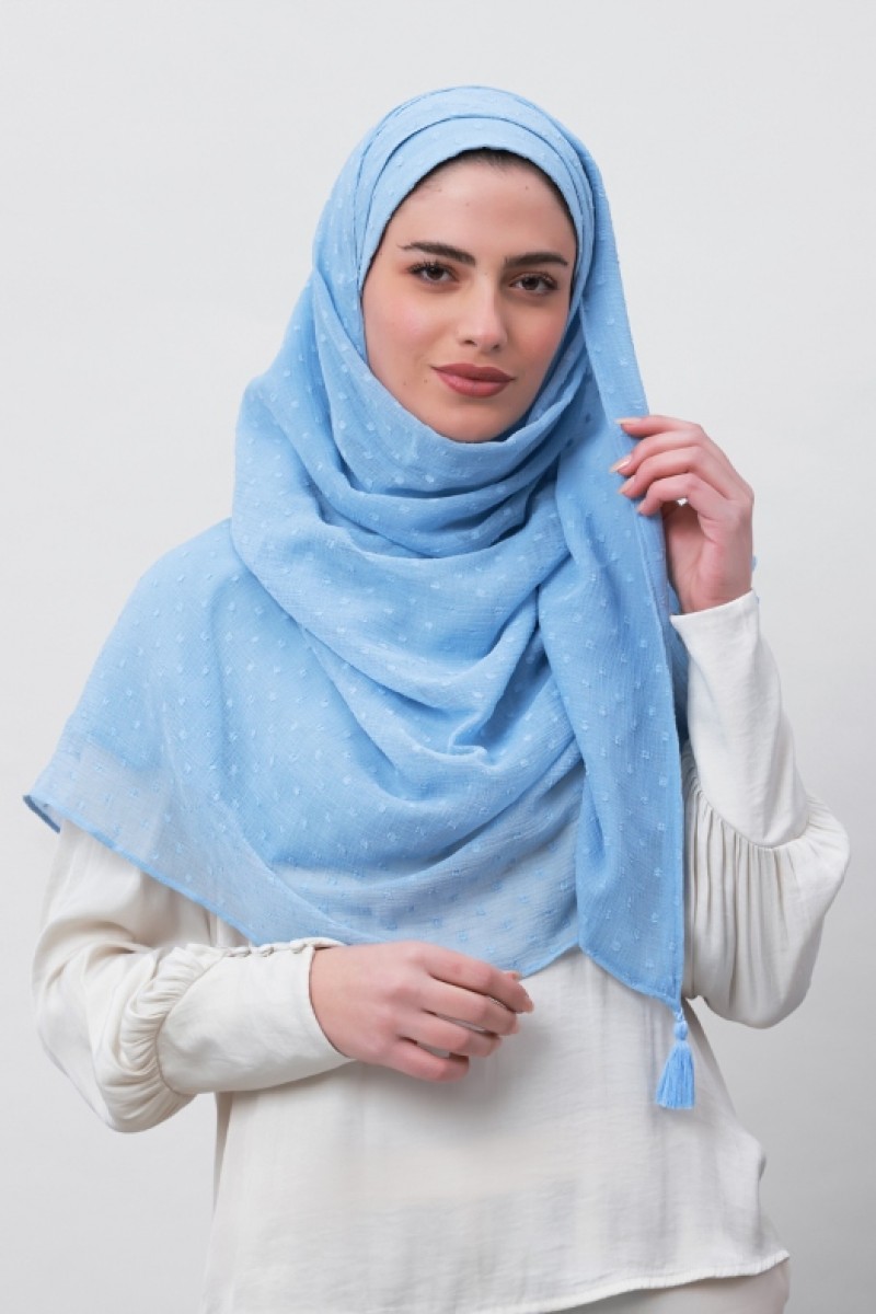 Baby Blue - Mosaic Butti Chiffon