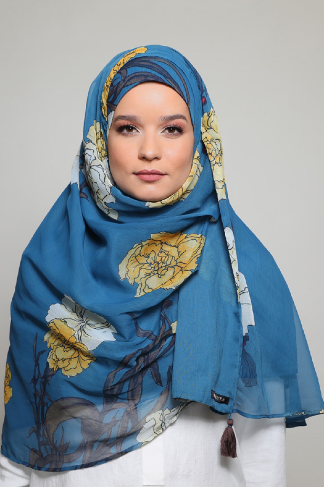 Carnation Blue – Printed Smooth Chiffon