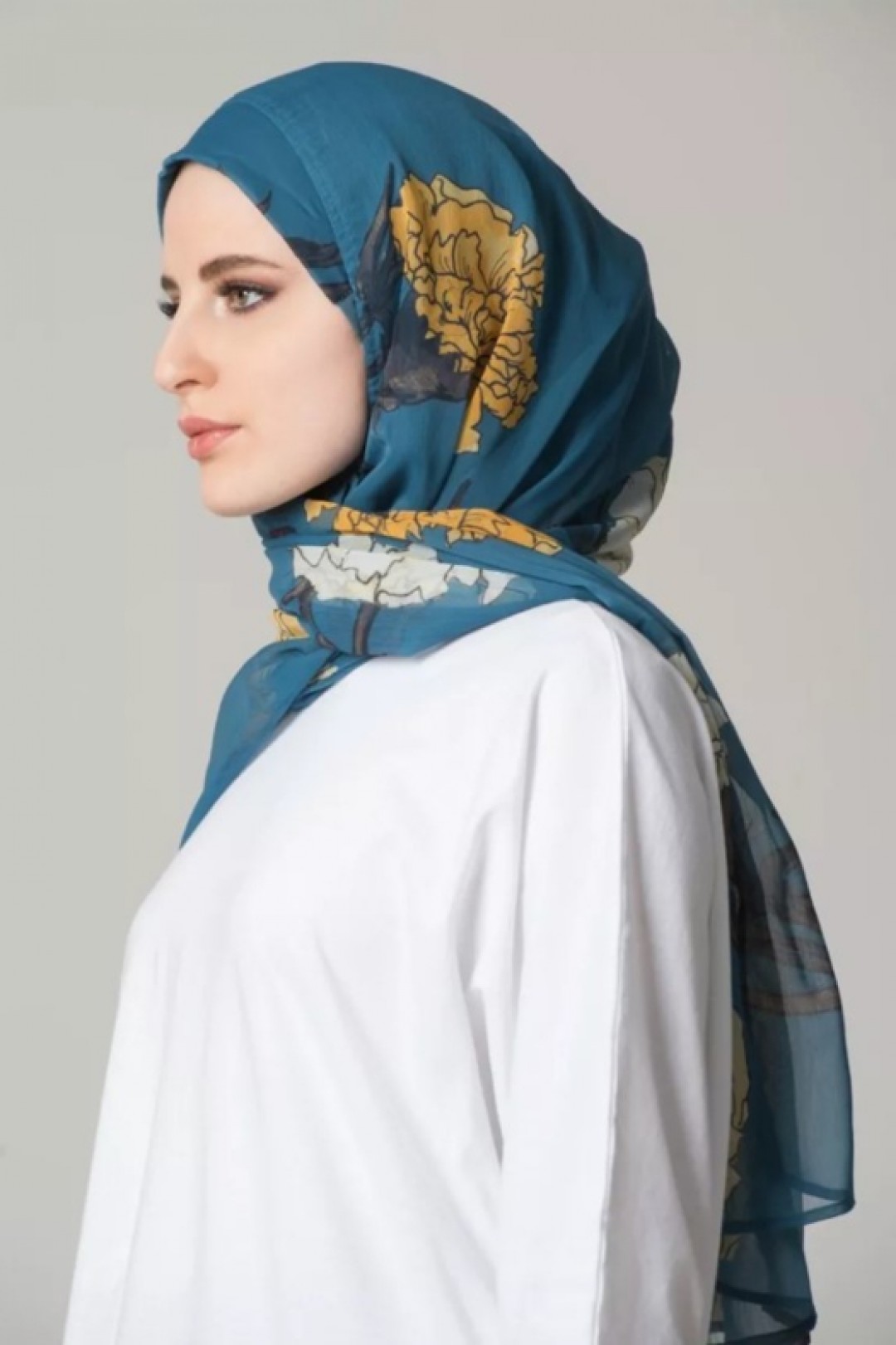 Carnation Blue – Printed Smooth Chiffon