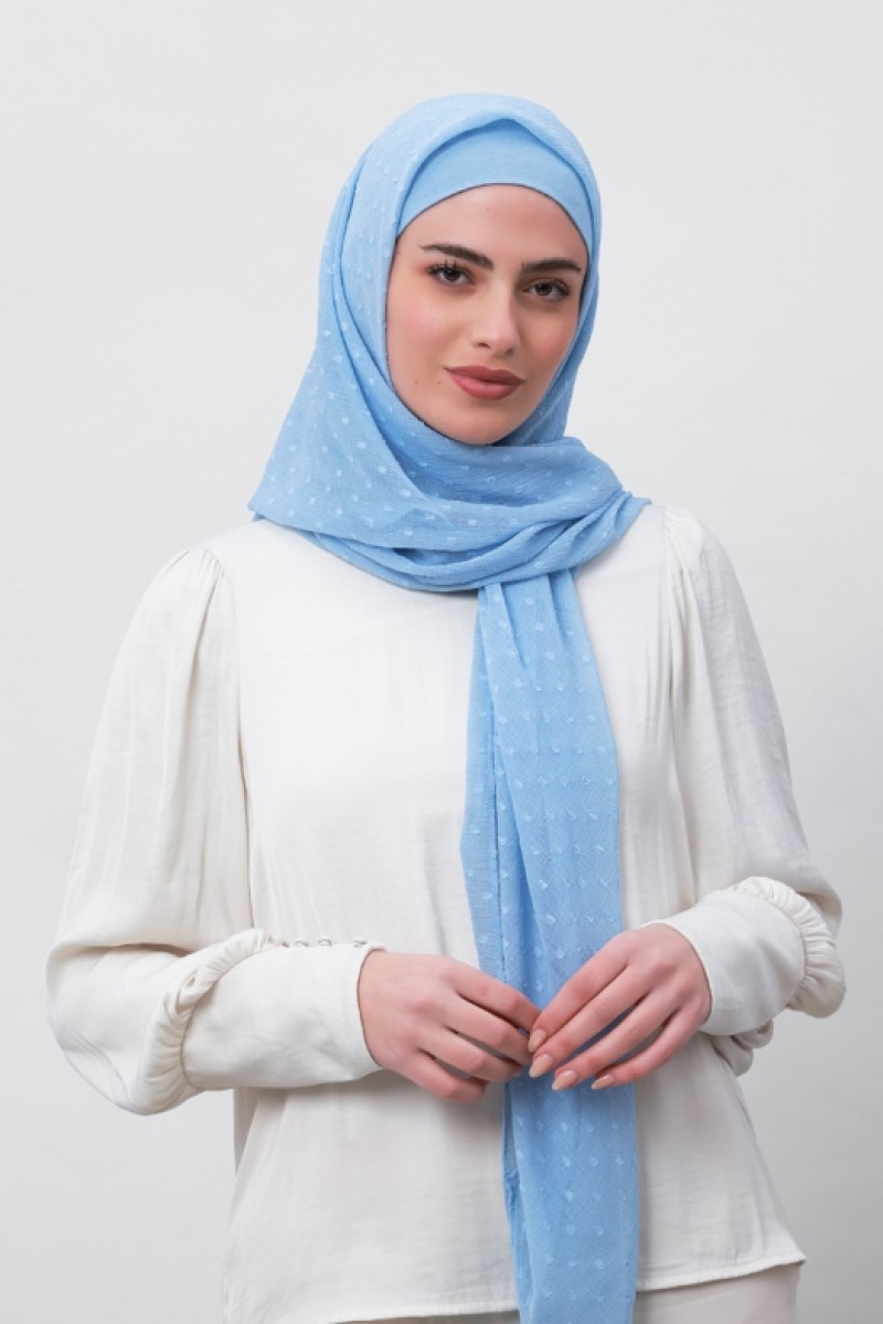 Baby Blue - Mosaic Butti Chiffon
