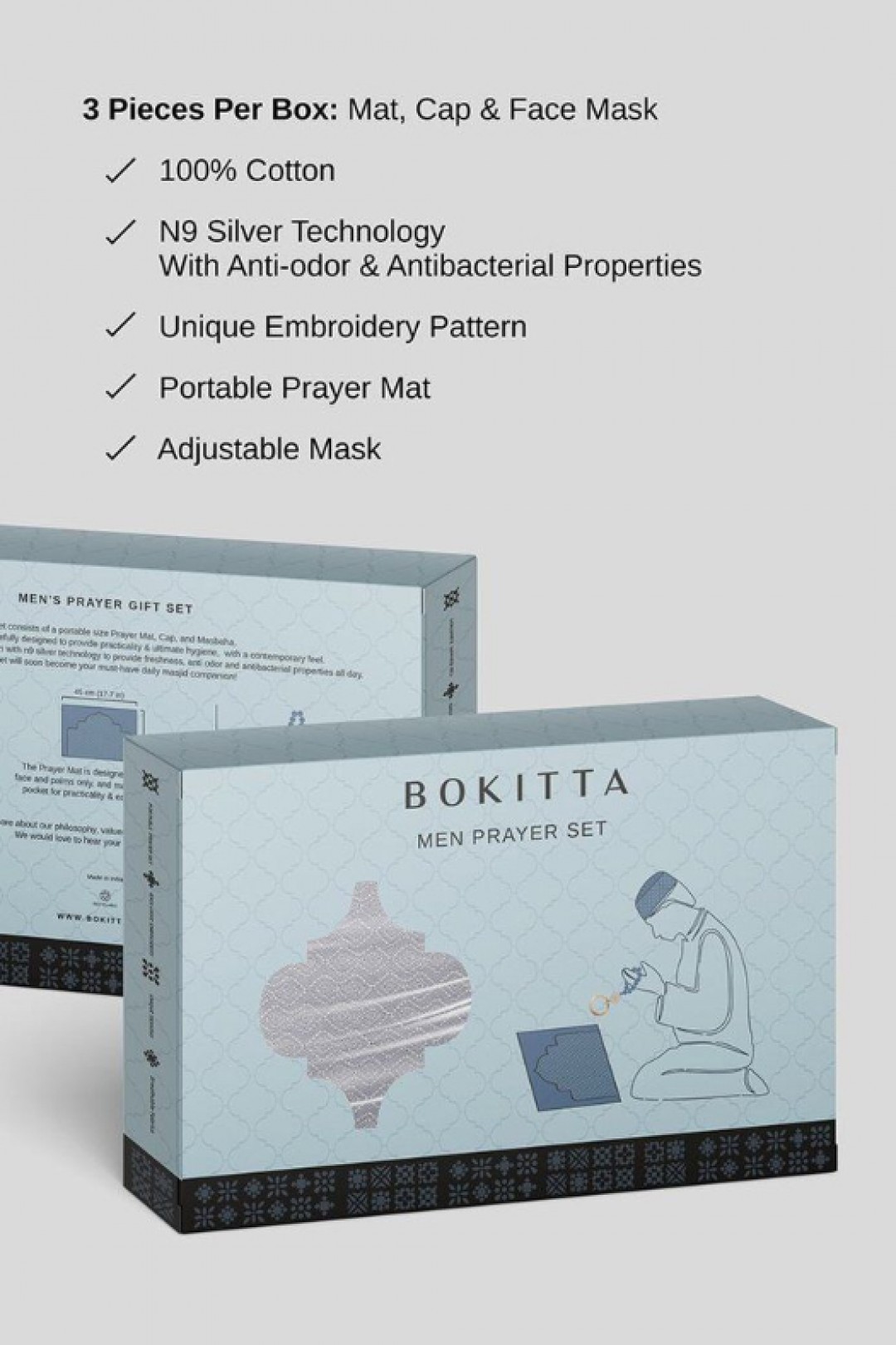 Men's Prayer Set - Madina Gray