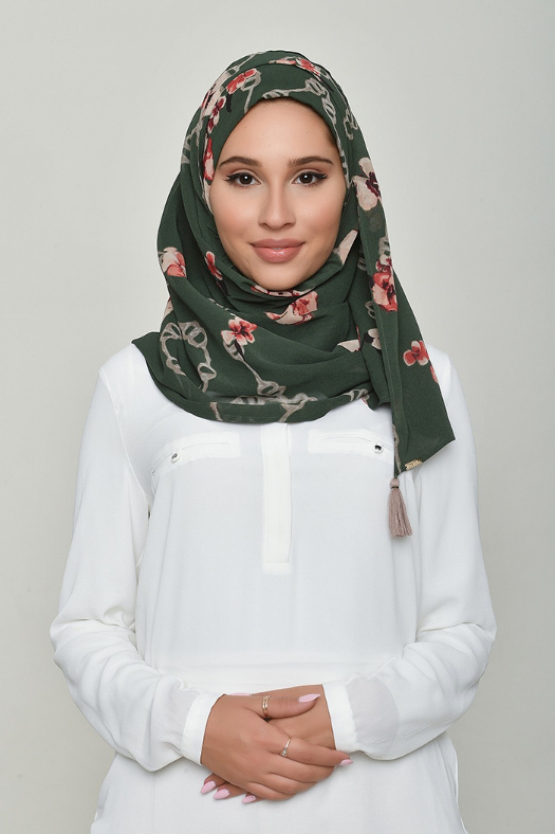 Chains Green - Printed Georgette