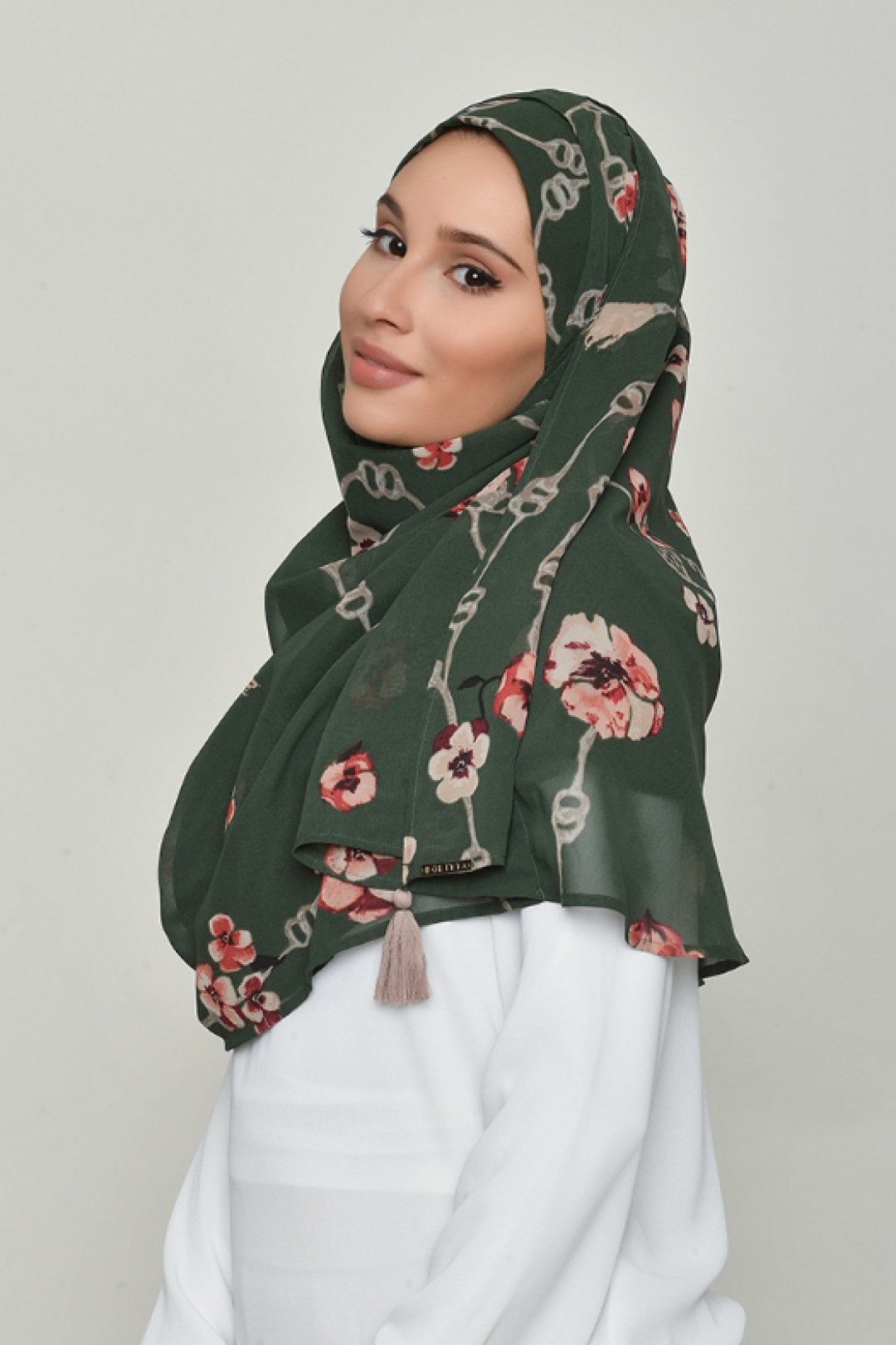 Chains Green - Printed Georgette