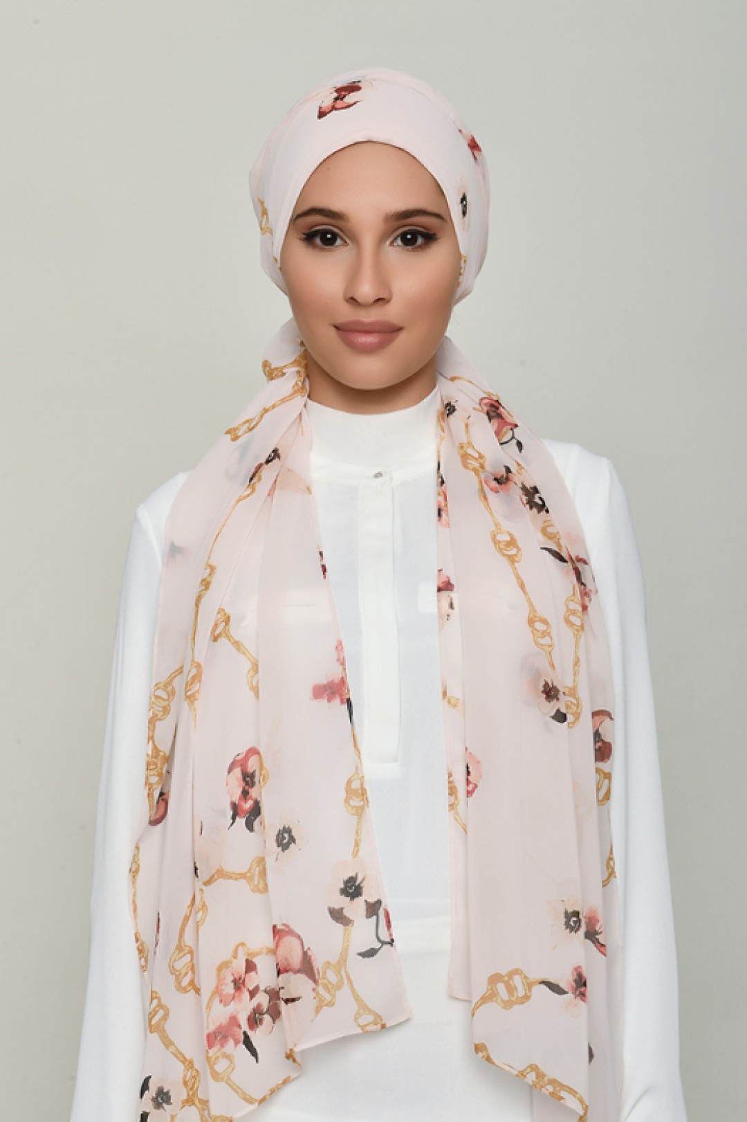 Chains Pink - Printed Georgette