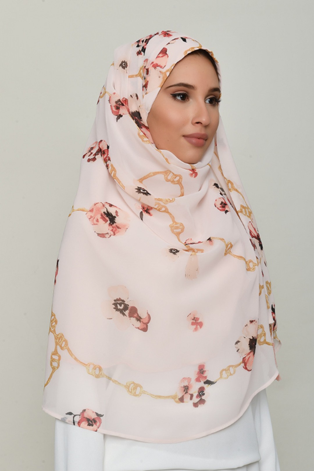 Chains Pink - Printed Georgette
