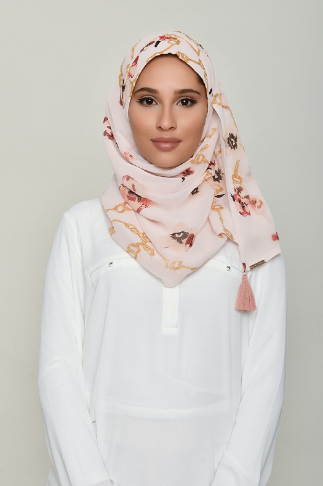 Chains Pink - Printed Georgette