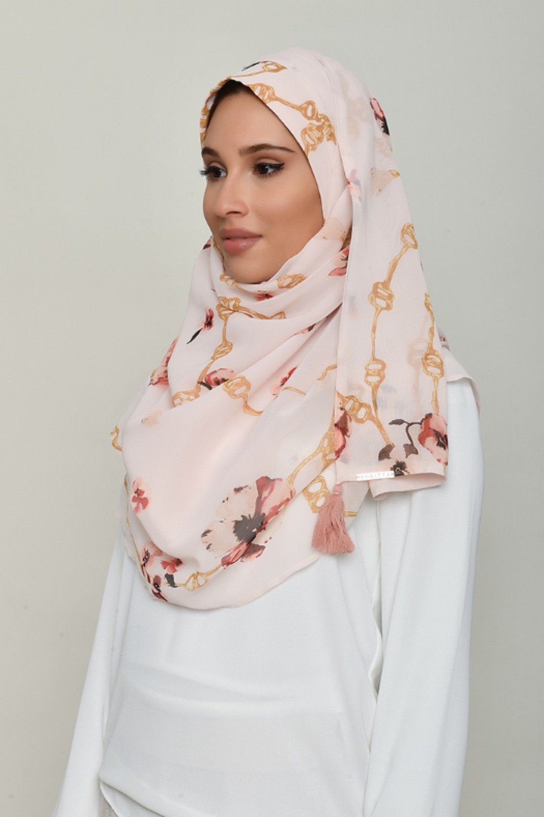 Chains Pink - Printed Georgette