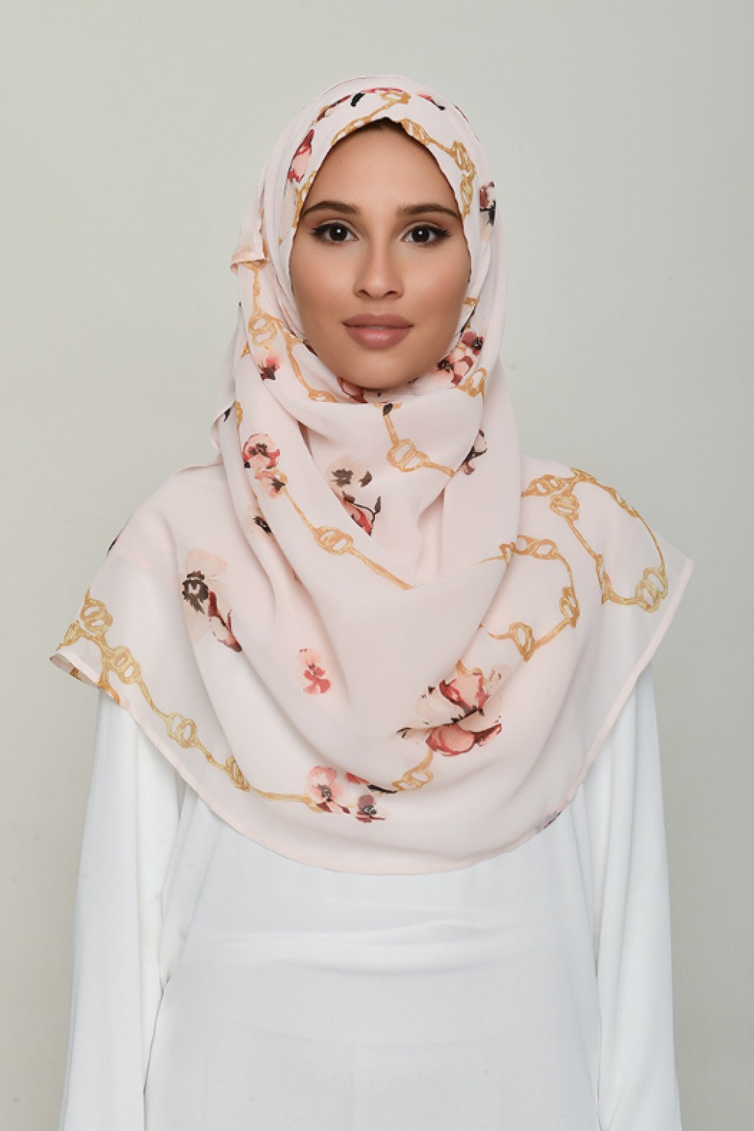 Chains Pink - Printed Georgette