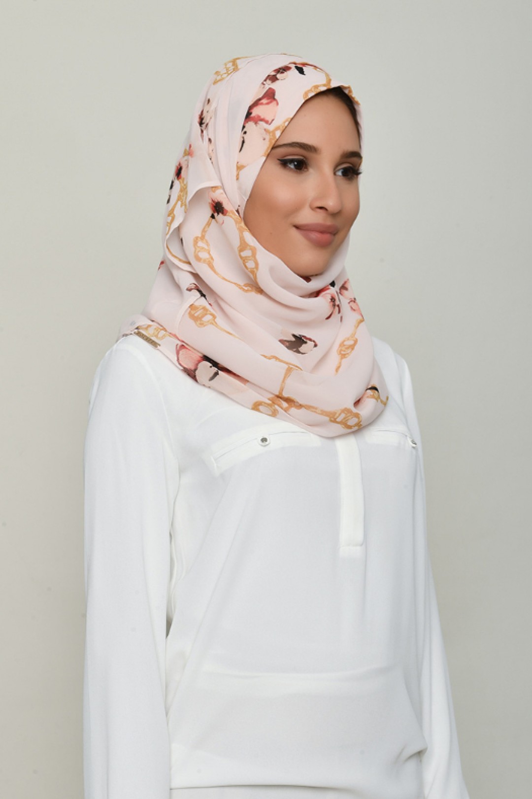 Chains Pink - Printed Georgette