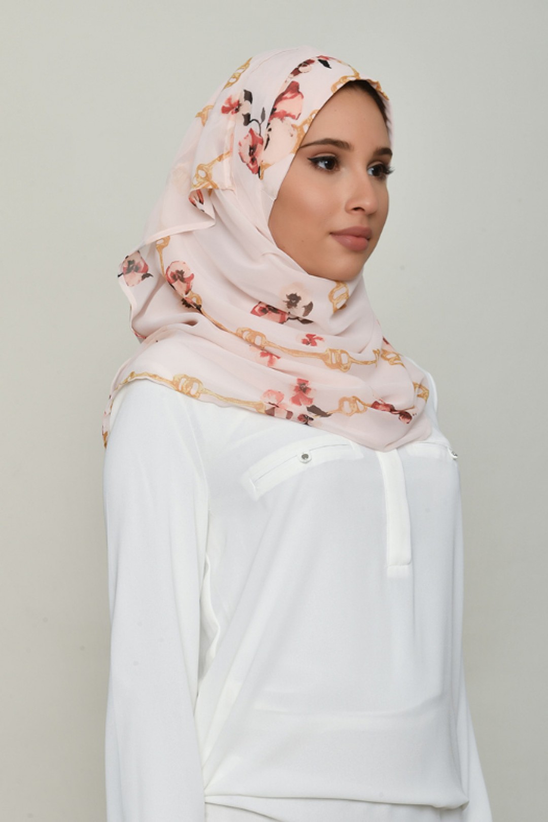 Chains Pink - Printed Georgette