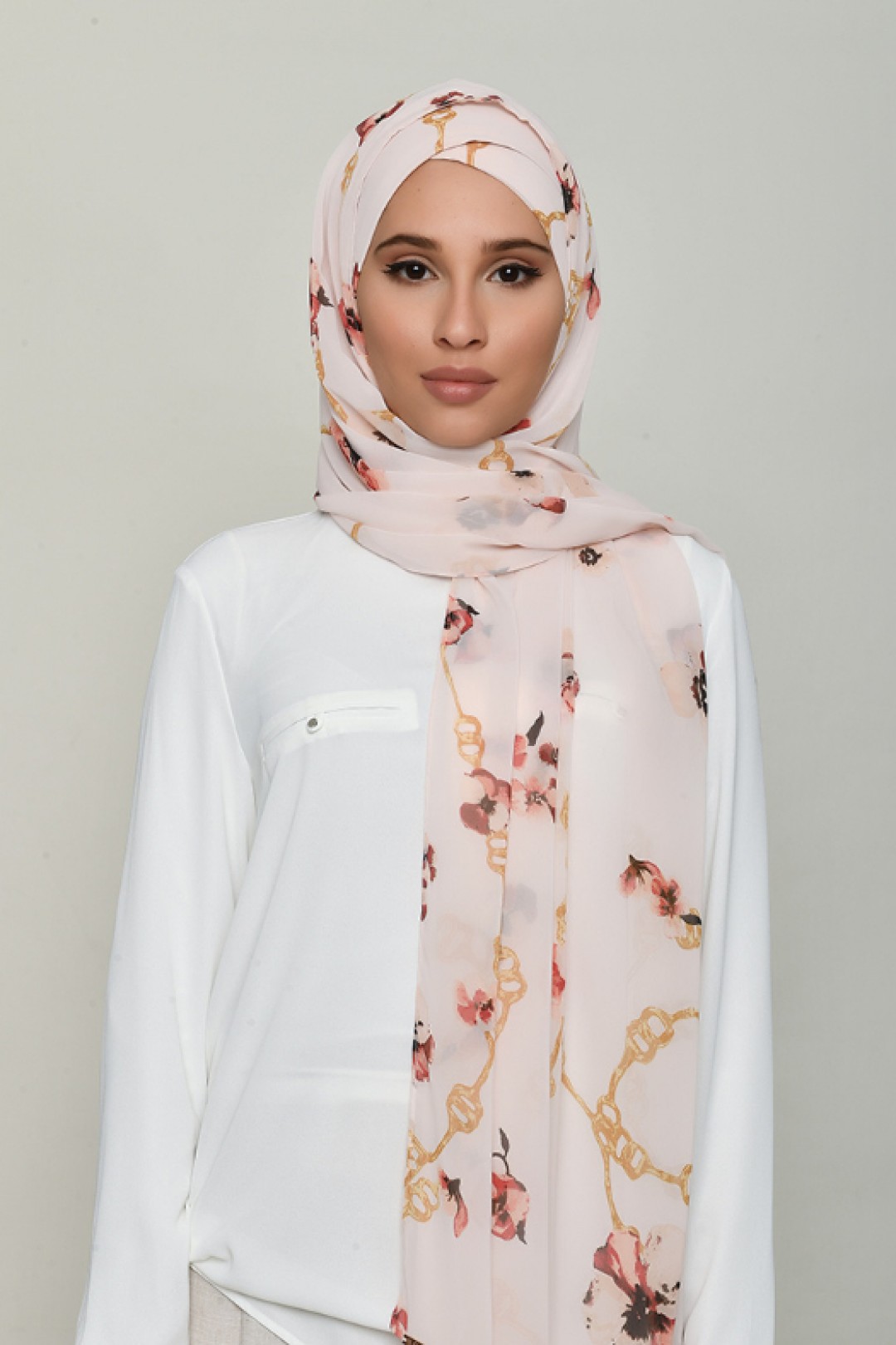 Chains Pink - Printed Georgette