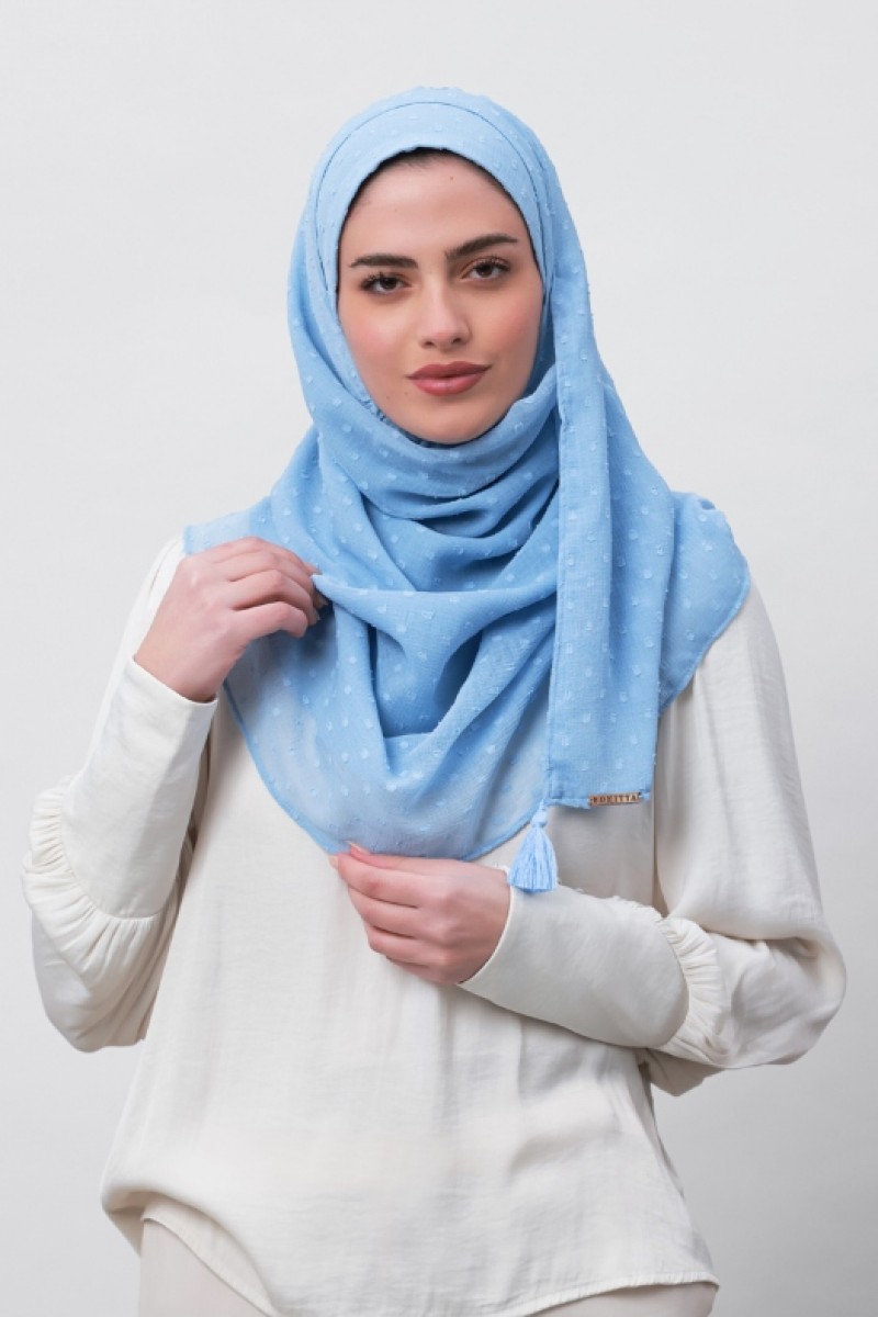 Baby Blue - Mosaic Butti Chiffon
