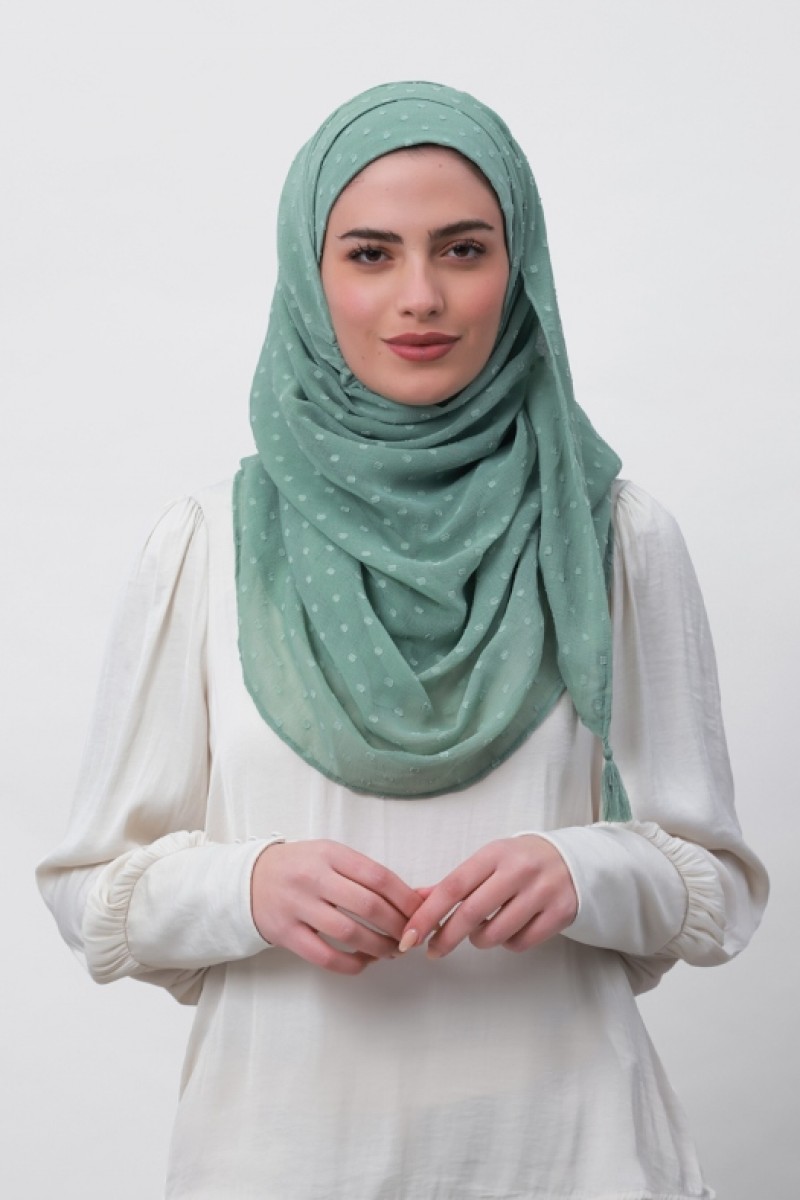 Sage Green - Mosaic Butti Chiffon