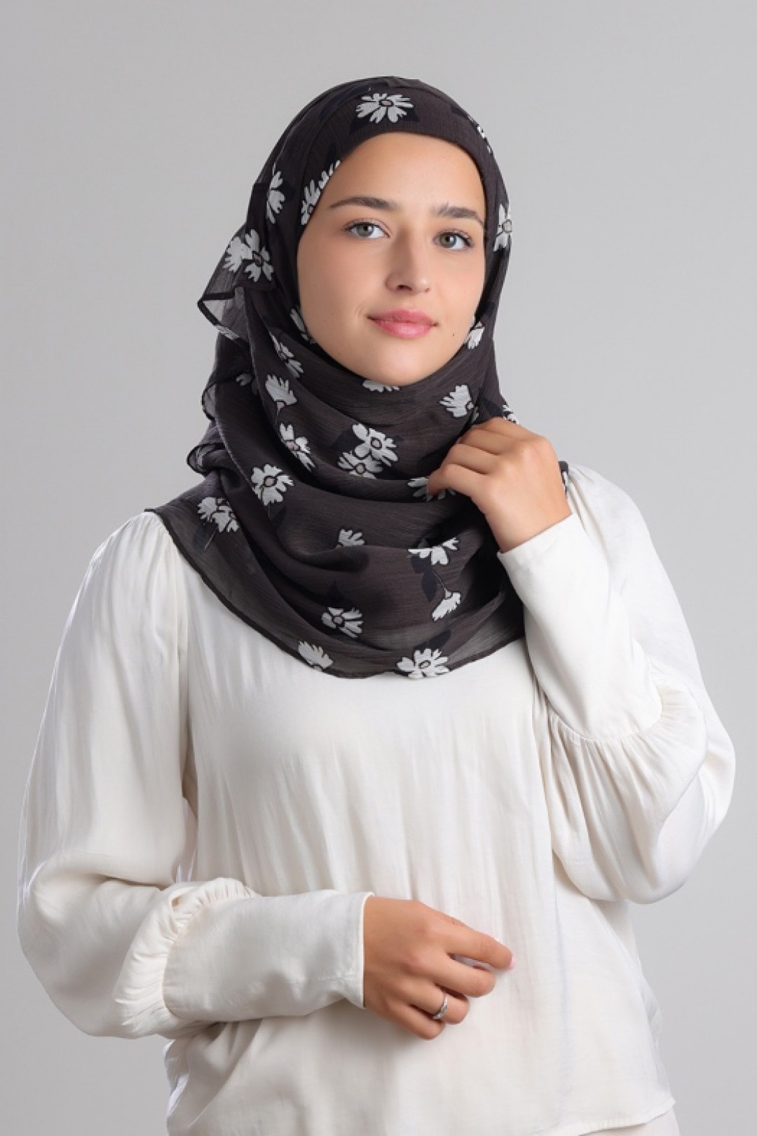 Chocodaze - Printed Plus Crinkled Chiffon