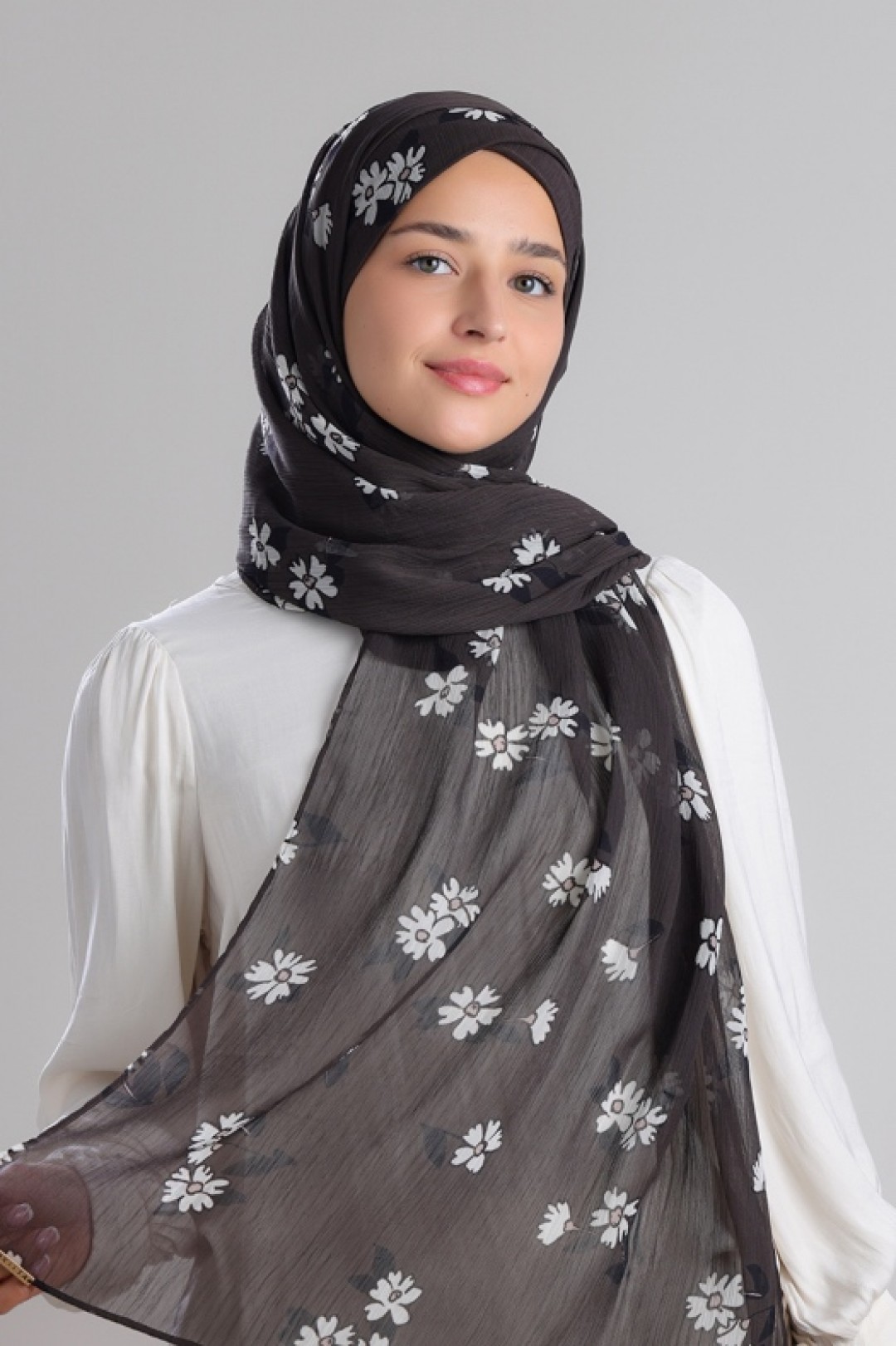 Chocodaze - Printed Plus Crinkled Chiffon