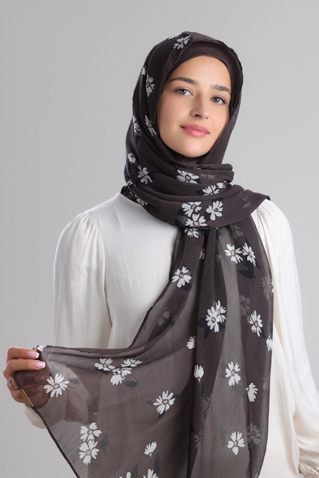 Chocodaze - Printed Plus Crinkled Chiffon