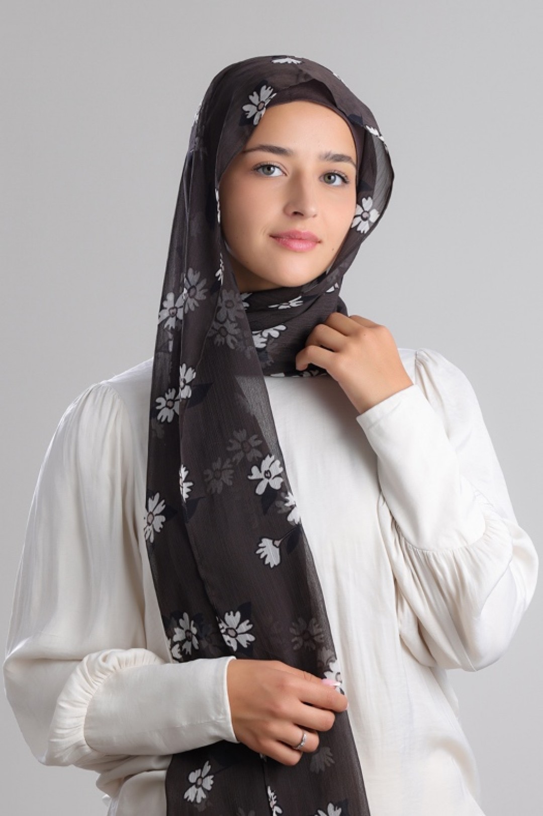 Chocodaze - Printed Plus Crinkled Chiffon