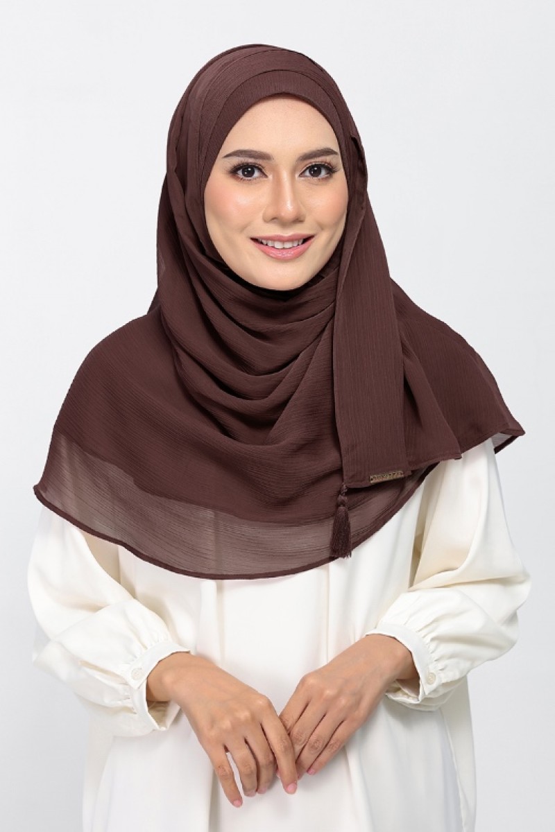 Chocolate - Plain Crinkled Chiffon