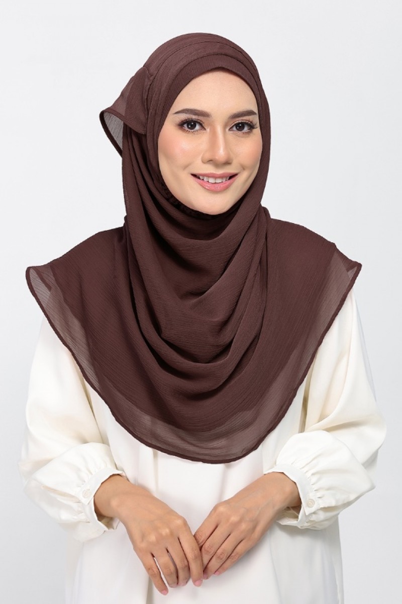 Chocolate - Plain Crinkled Chiffon